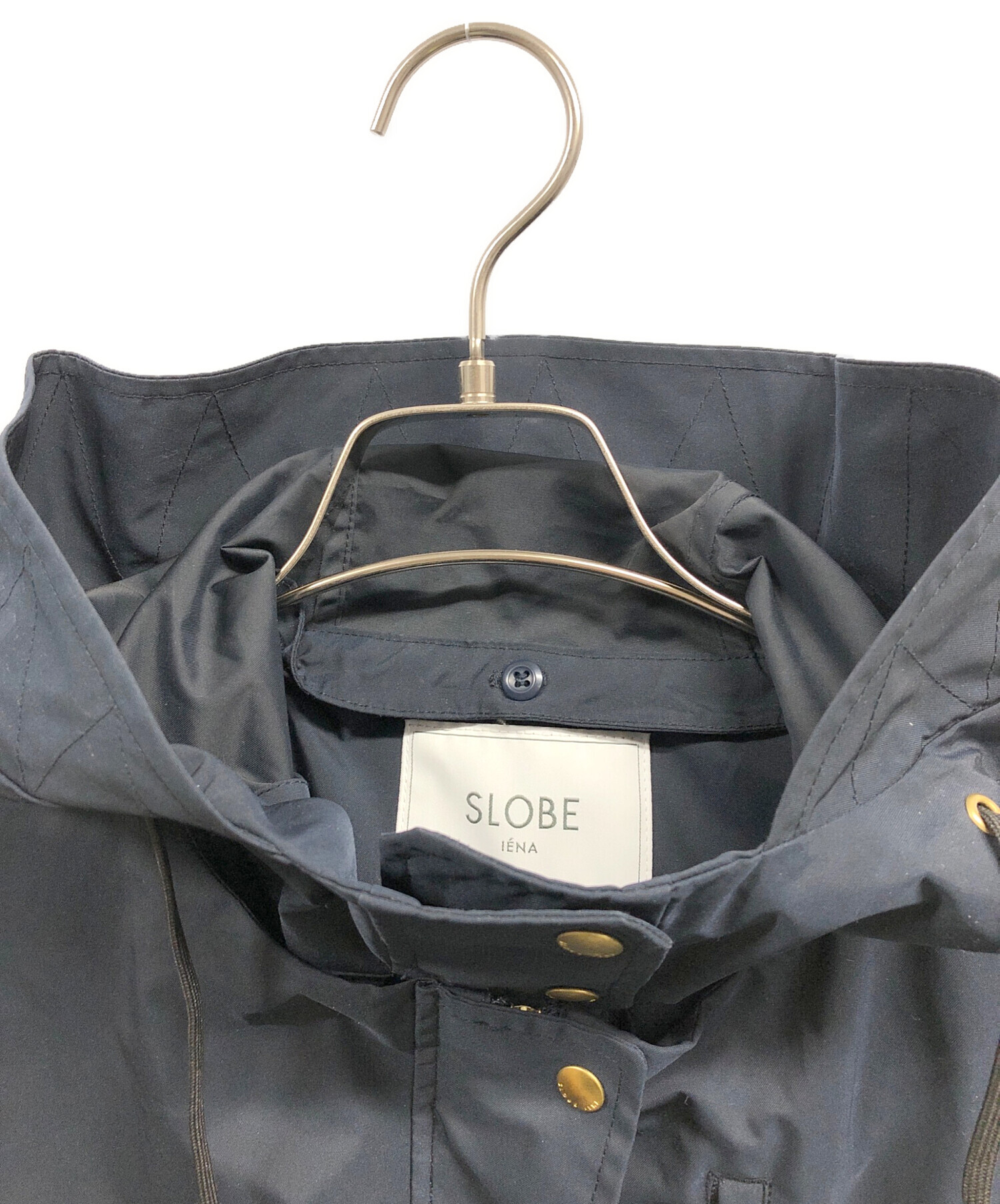 イエナスローブSLOBE IENA＊ミリタリーフードブルゾン＊ネイビー＊40 中古・古着通販】SLOBE IENA (スローブ イエナ) 2WAYミドルミリタリー