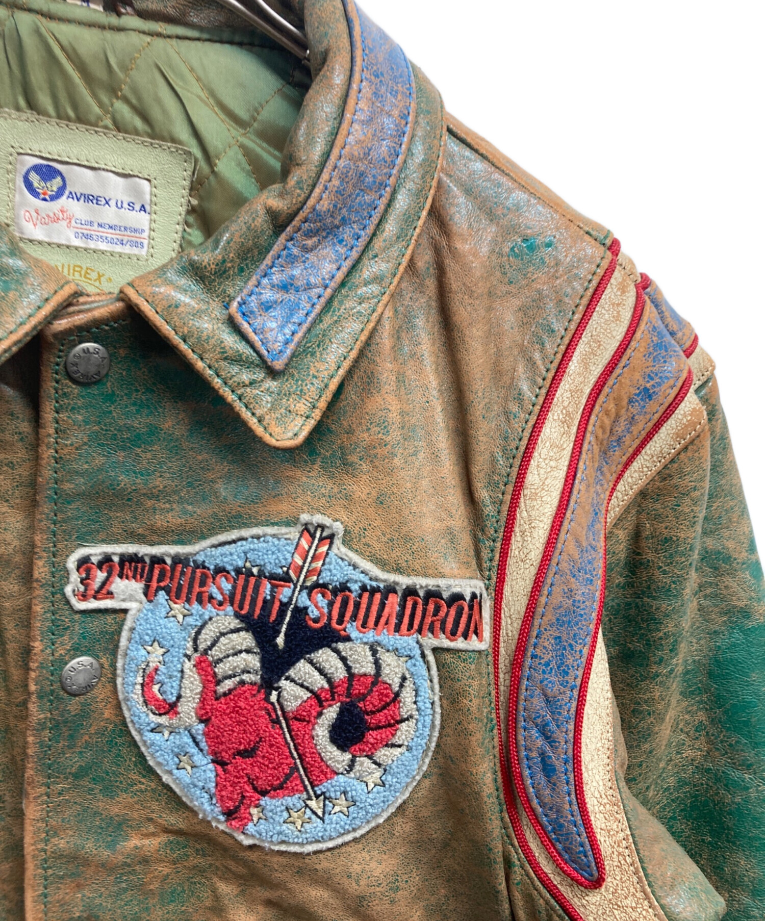 中古・古着通販】AVIREX (アヴィレックス) 90s スタジャン グリーン