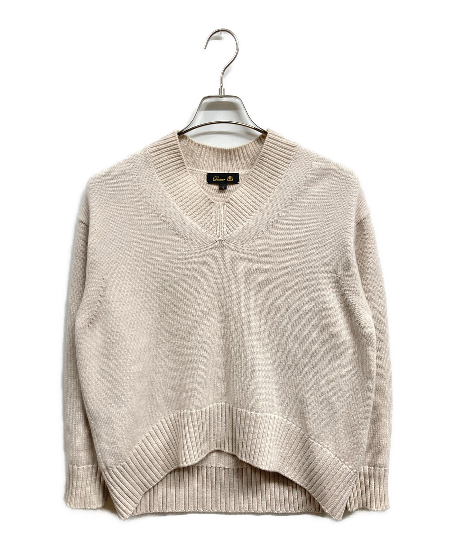 中古・古着通販】DRAWER (ドゥロワー) 7G天竺編みVネックプルオーバー