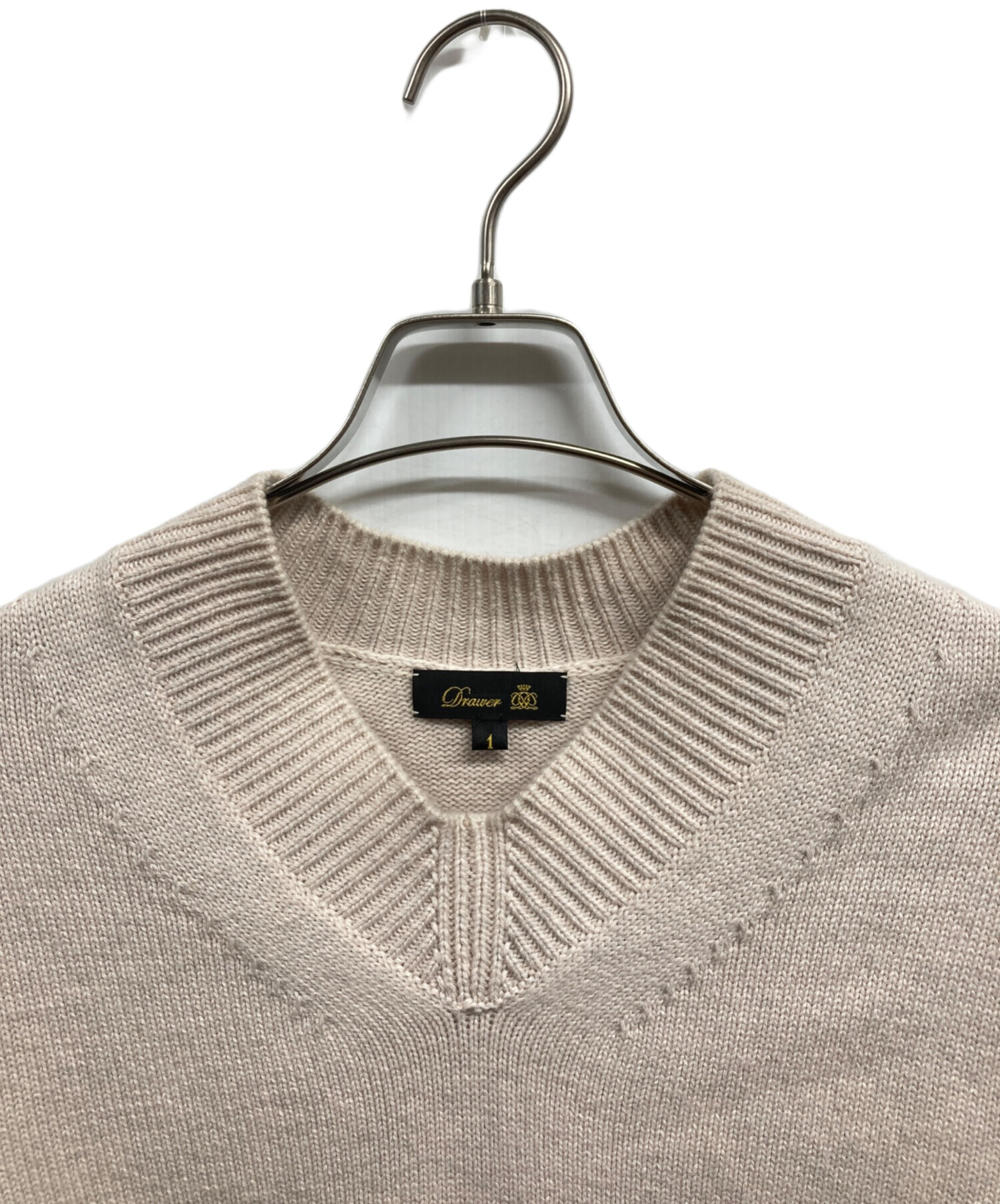 中古・古着通販】DRAWER (ドゥロワー) 7G天竺編みVネックプルオーバー