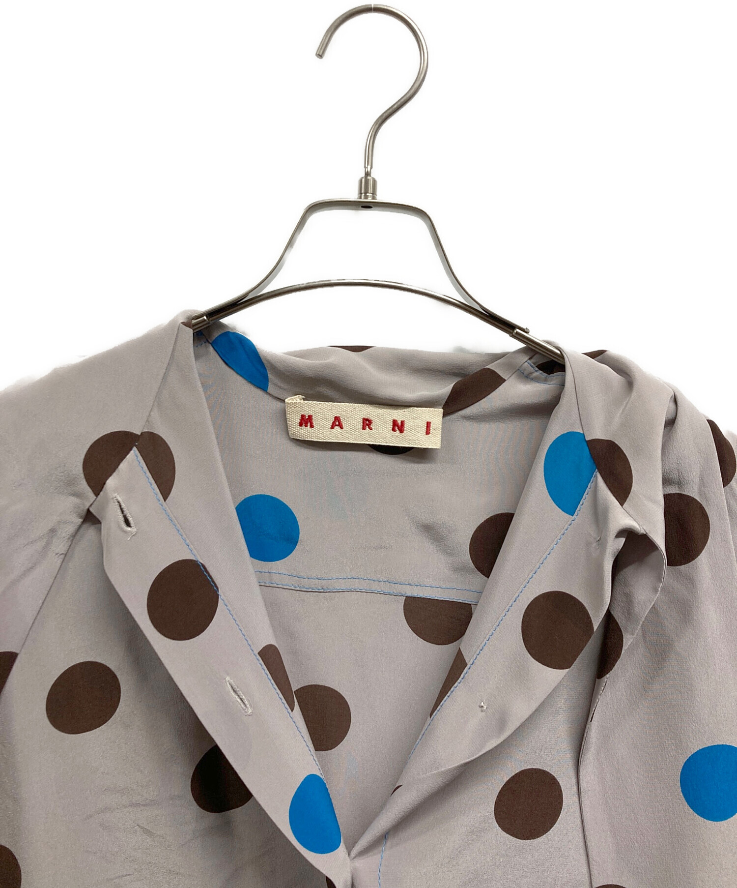 中古・古着通販】MARNI (マルニ) シルクボウタイブラウス ピンク 