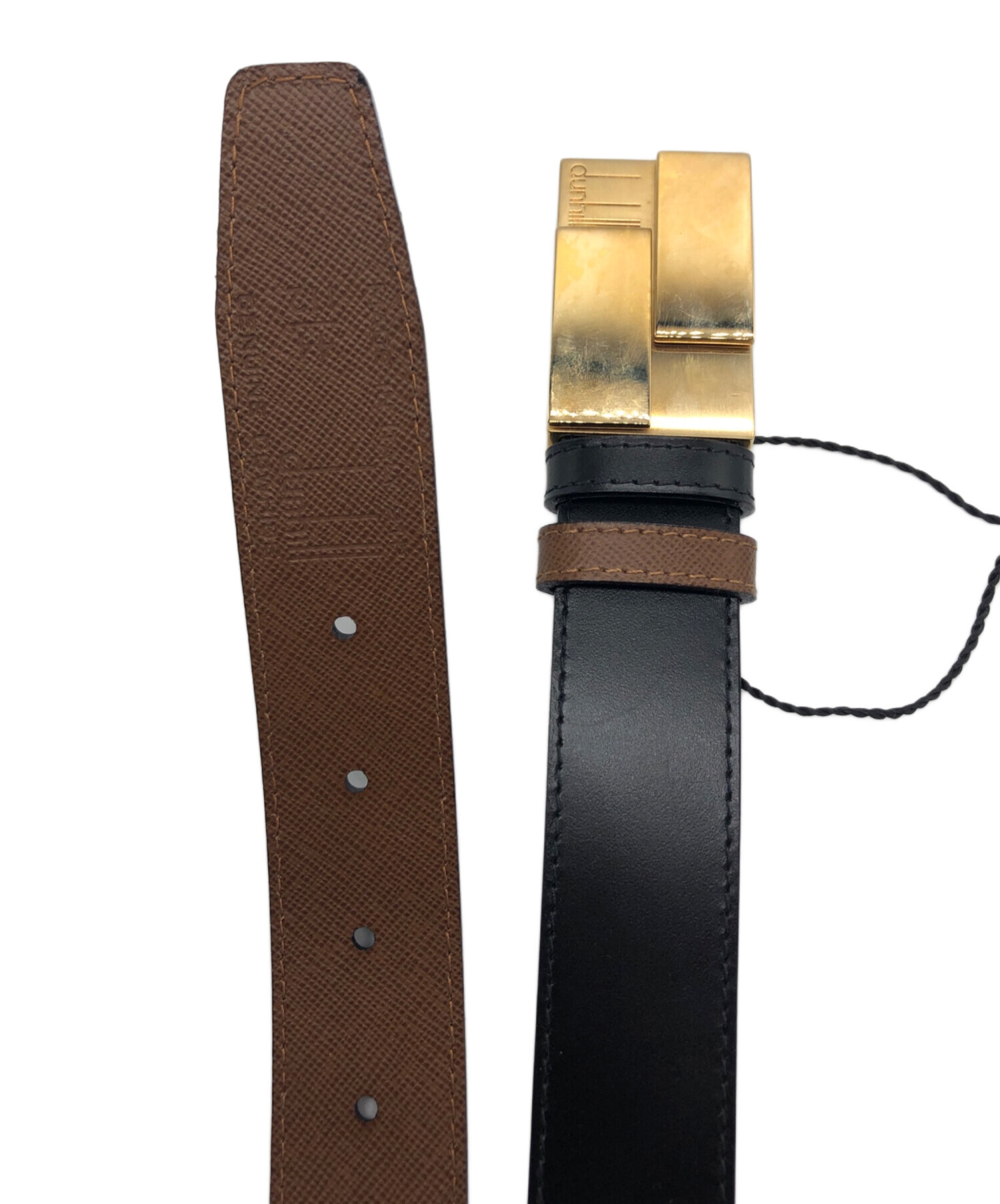 未使用　ダンヒル　ベルト 中古・古着通販】dunhill (ダンヒル) レザーベルト ブラック｜ブランド