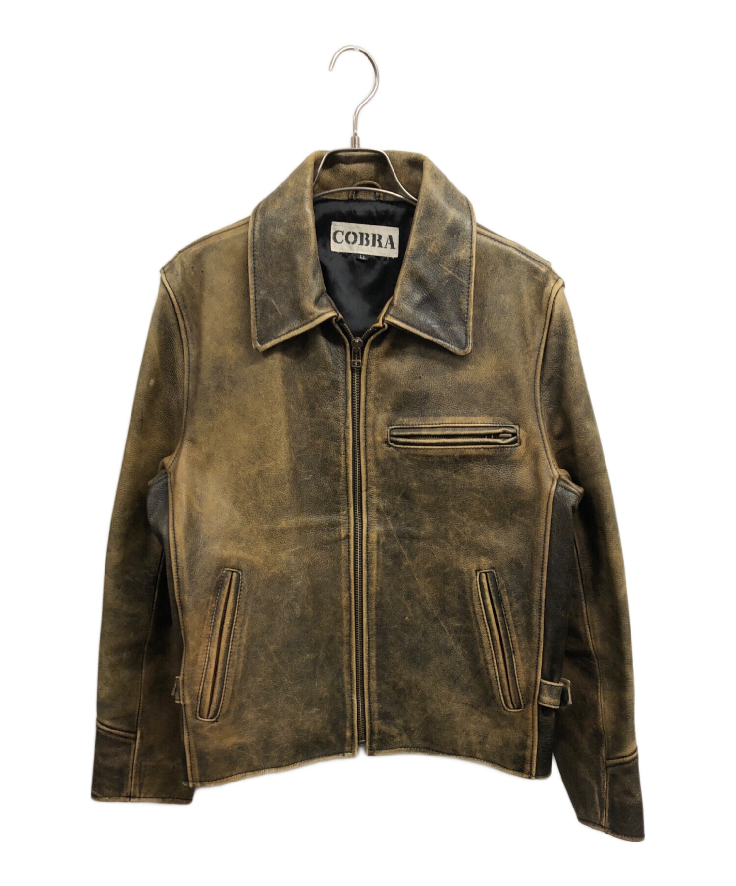 celt&cobra シングル レザージャケット ブラウン ケルト&コブラ 中古・古着通販】COBRA (コブラ) レザージャケット ブラウン サイズ:XL
