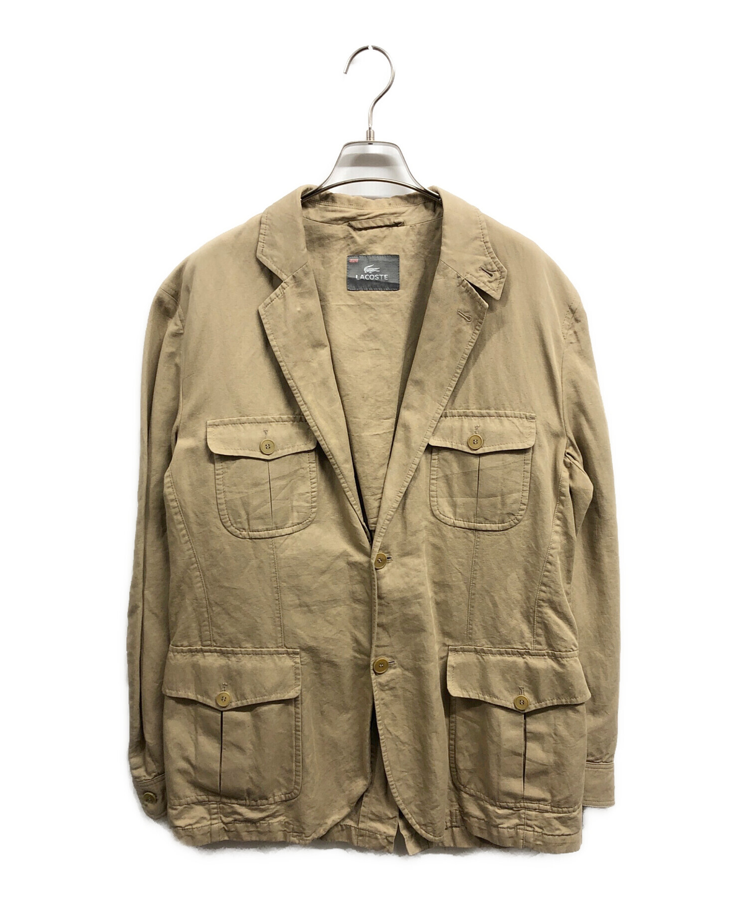 中古・古着通販】LACOSTE (ラコステ) サファリジャケット ベージュ 