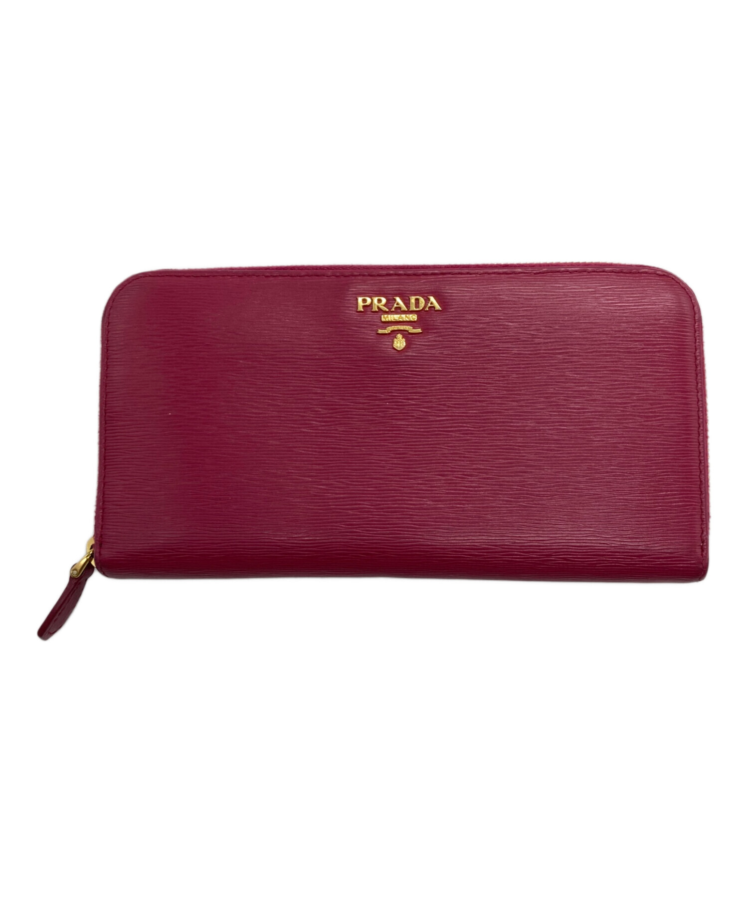 中古・古着通販】PRADA (プラダ) ラウンドジップ長財布 ピンク 