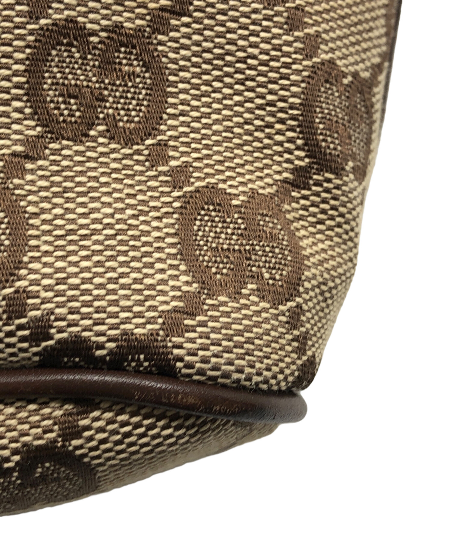 中古・古着通販】GUCCI (グッチ) GGキャンバス レザー ハンドバッグ