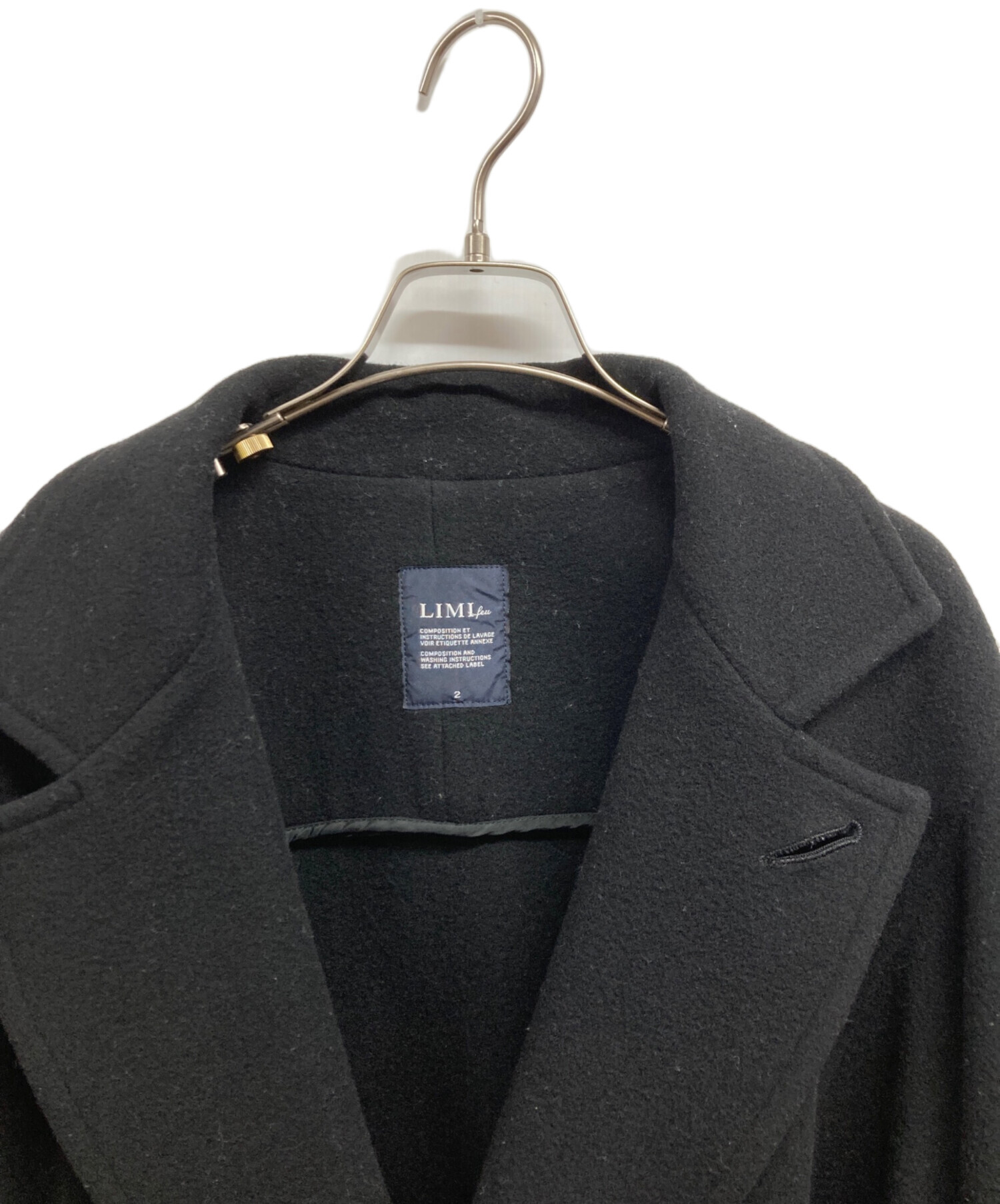 中古・古着通販】LIMI feu (リミフゥ) ロングコート ブラック サイズ:2