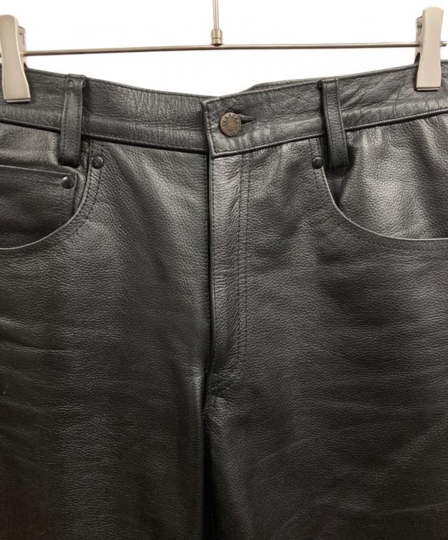 中古・古着通販】HORN WORKS (ホーンワークス) レザーパンツ ブラック