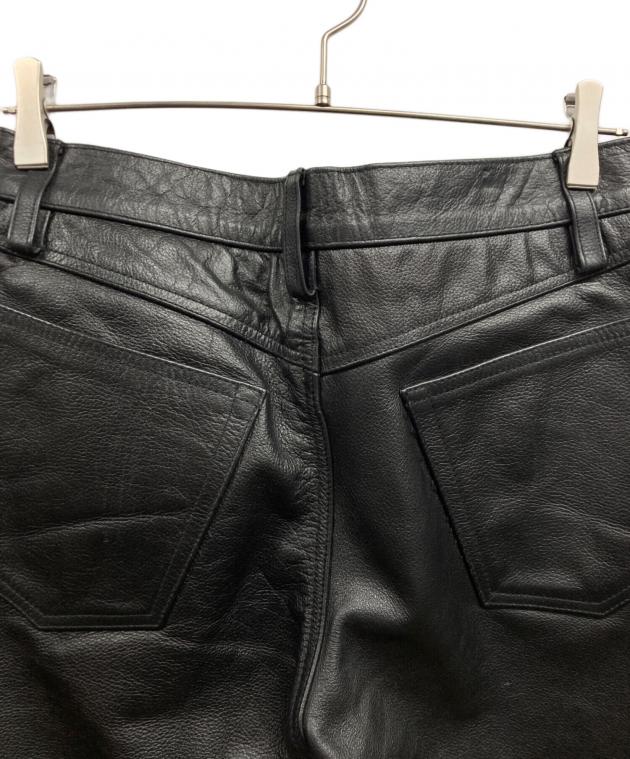 中古・古着通販】HORN WORKS (ホーンワークス) レザーパンツ ブラック