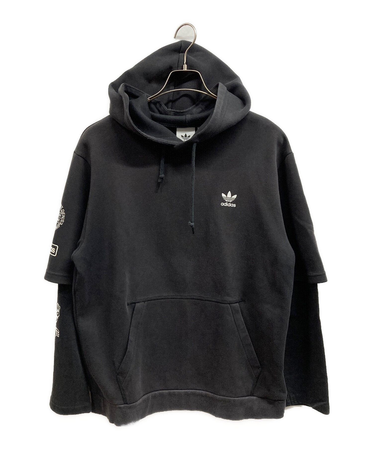 中古・古着通販】adidas (アディダス) パーカー ブラック サイズ:L