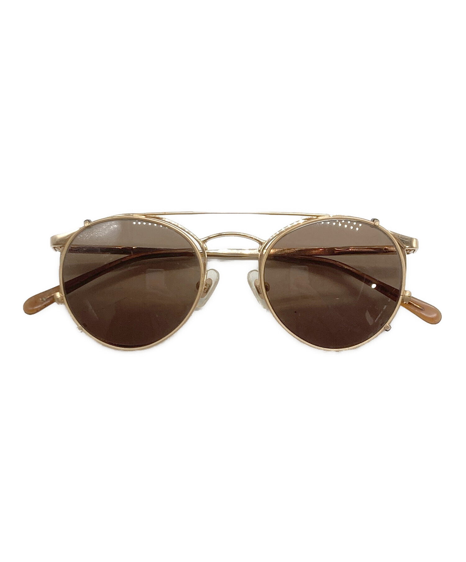 イタリア製 Giorgio Armani アルマーニ サングラス ゴールド 金 中古・古着通販】GIORGIO ARMANI (ジョルジョアルマーニ) Clip On