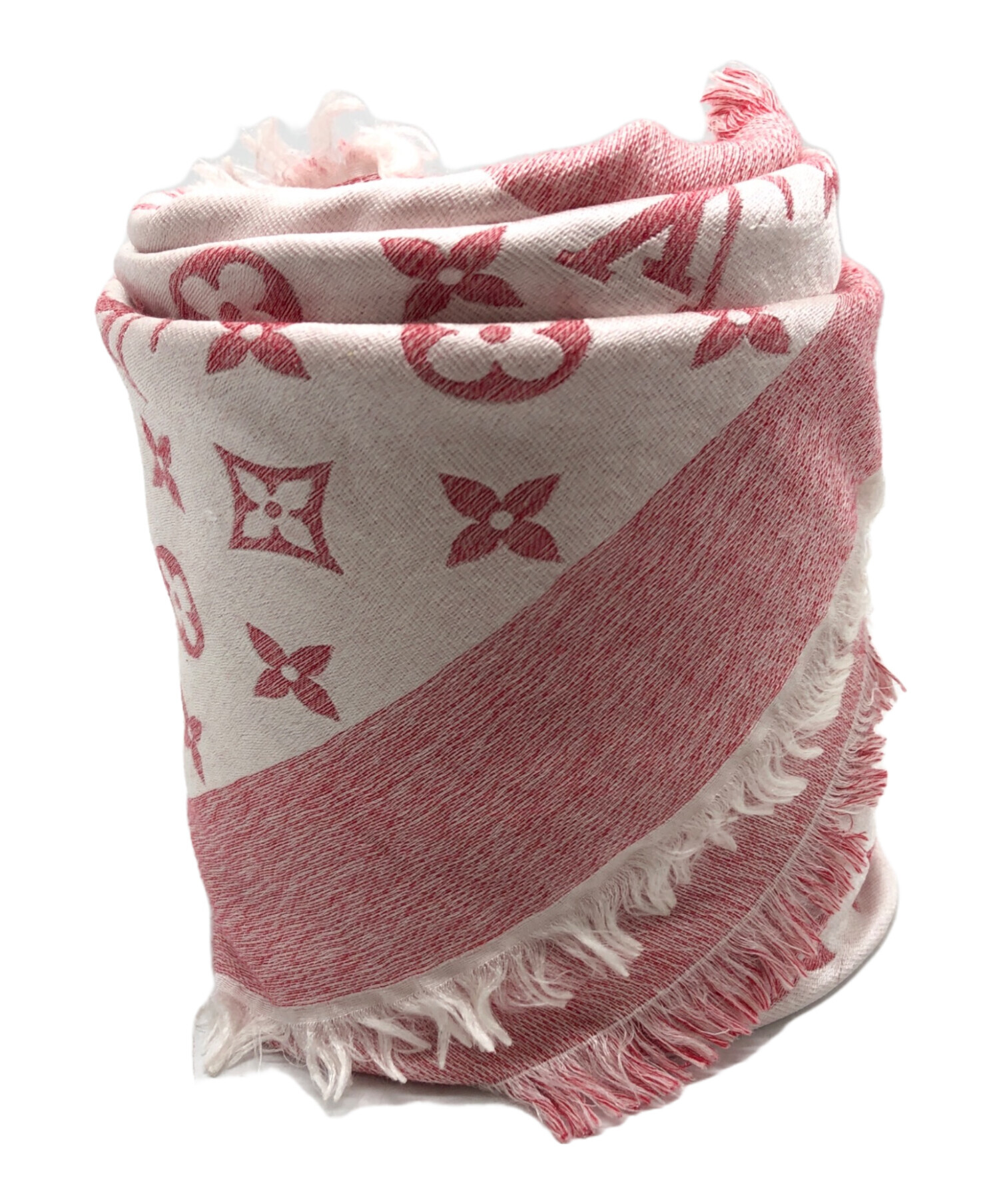ルイヴィトン 大判 シルク ウール ショール モノグラム ピンク 中古 中古・古着通販】LOUIS VUITTON (ルイ ヴィトン) ショール・モノグラム