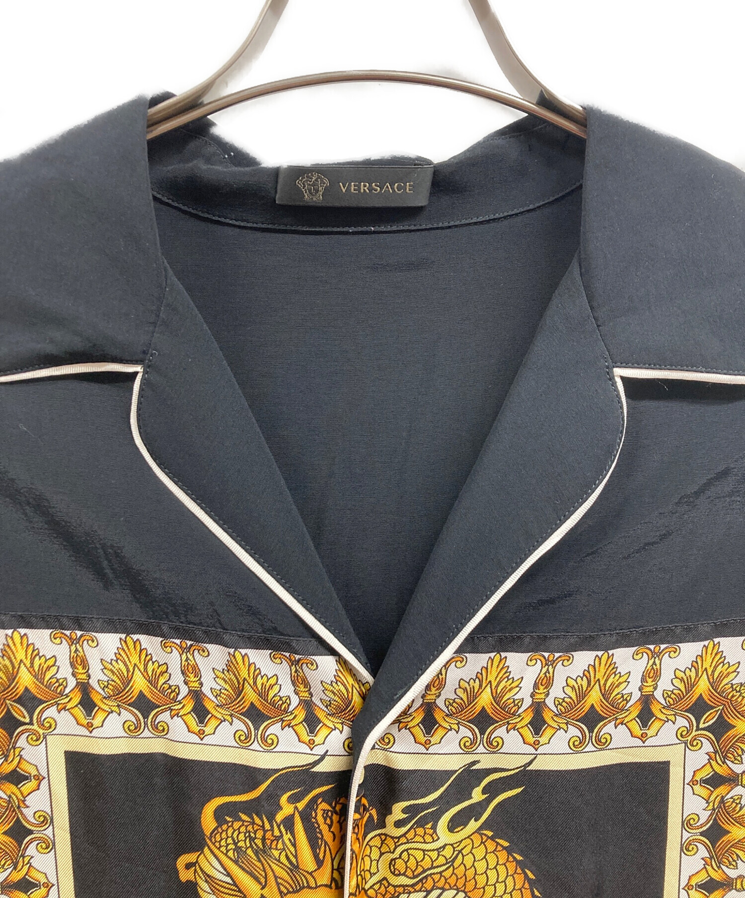 中古・古着通販】VERSACE (ヴェルサーチェ) ドラゴン柄シャツ ブラック