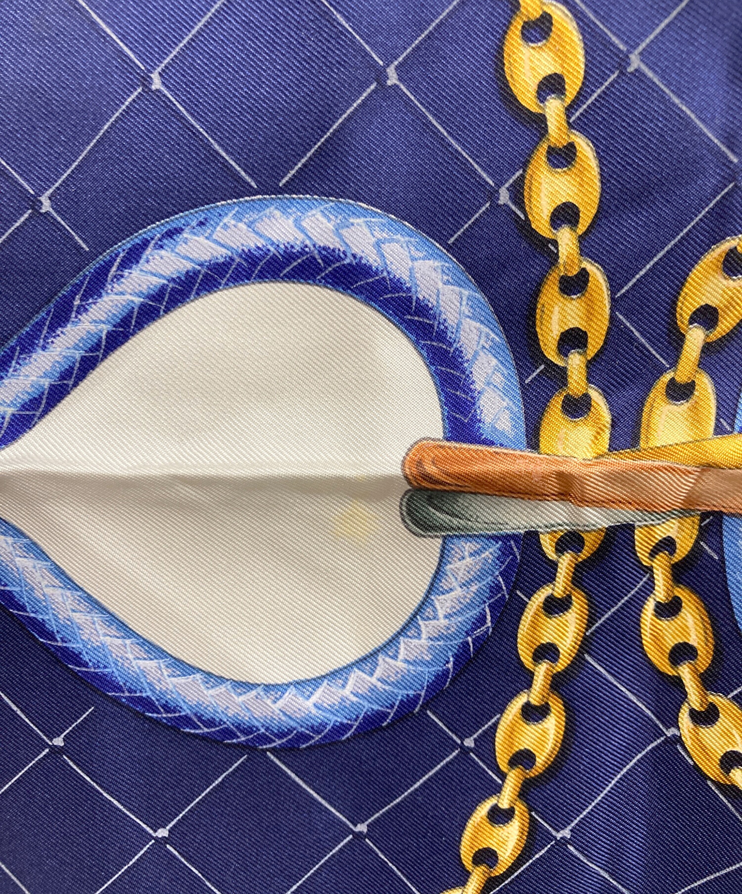 中古・古着通販】Cartier (カルティエ) シルクスカーフ ブルー