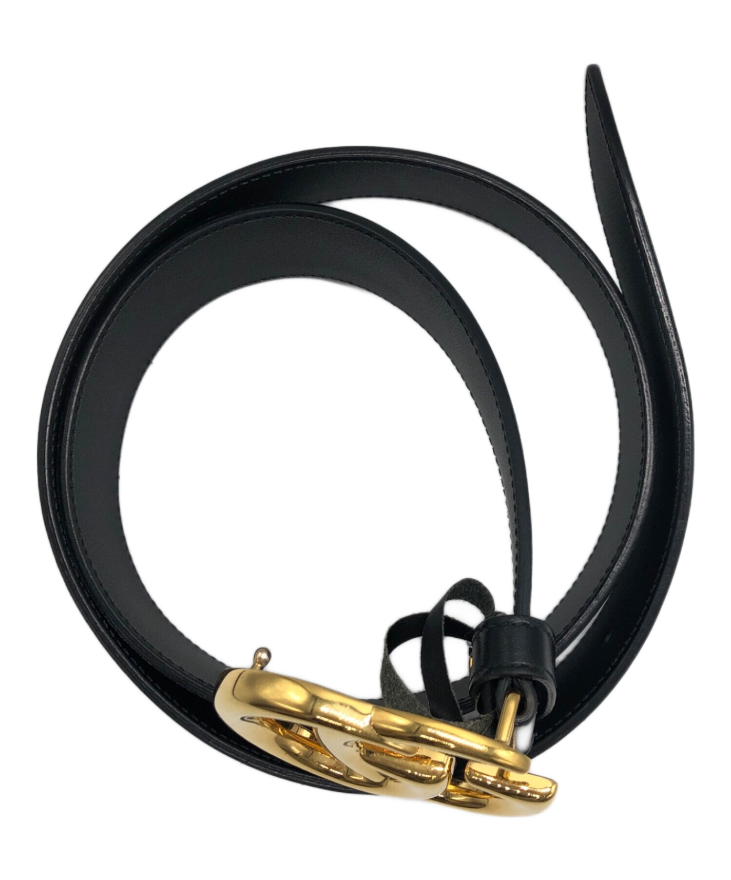 中古・古着通販】GUCCI (グッチ) GGマーモントレザーベルト ブラック