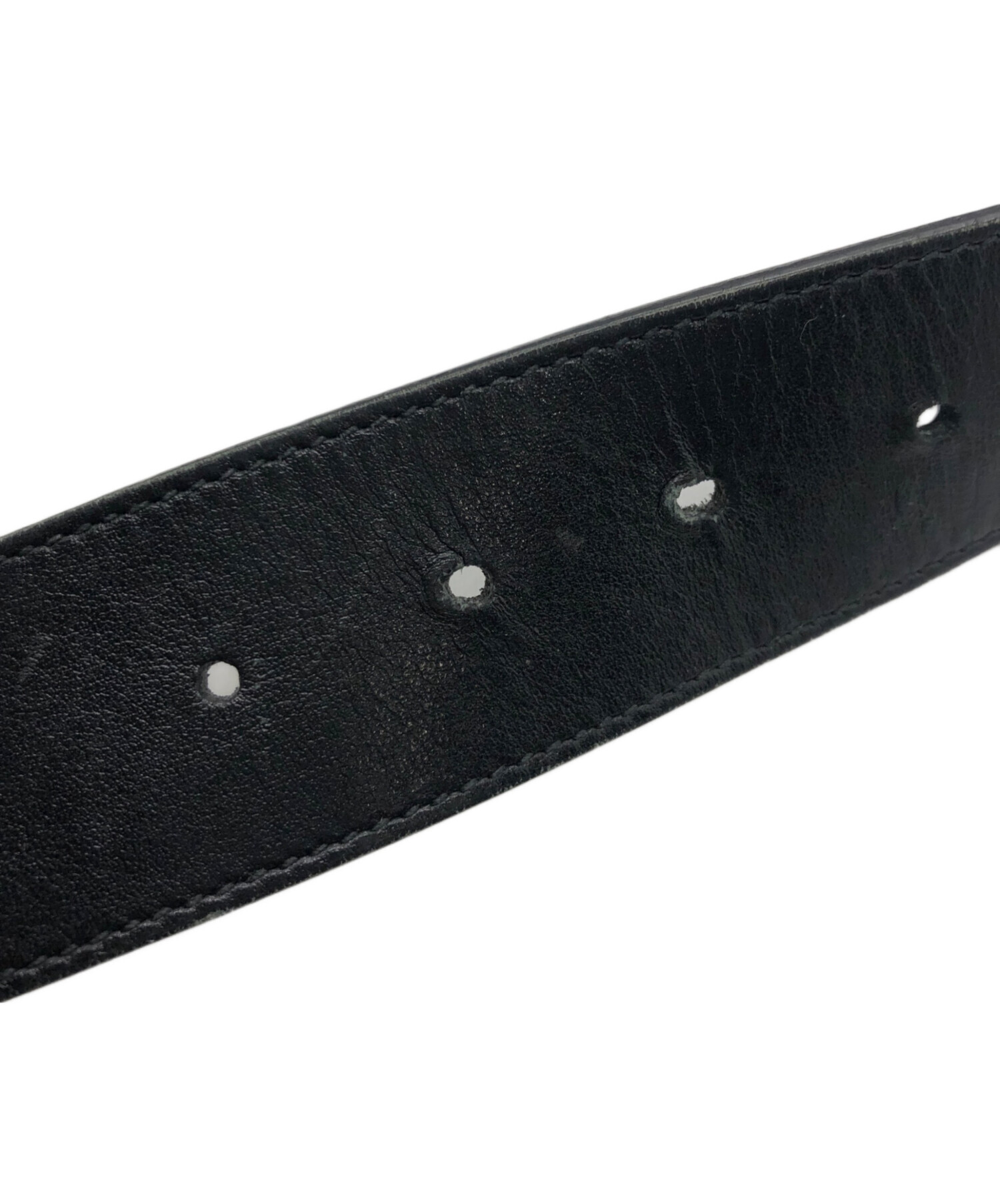 中古・古着通販】GUCCI (グッチ) GGマーモントレザーベルト ブラック