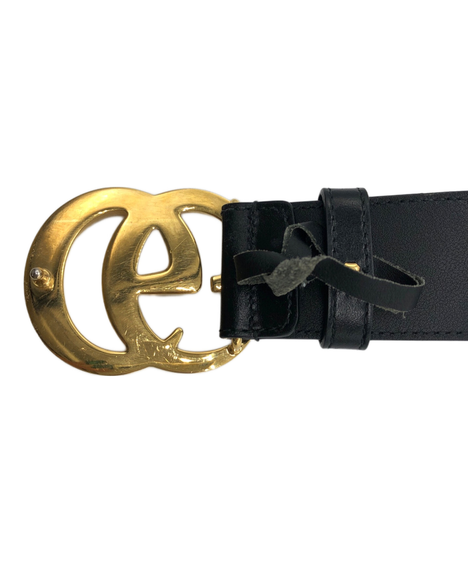 中古・古着通販】GUCCI (グッチ) GGマーモントレザーベルト ブラック