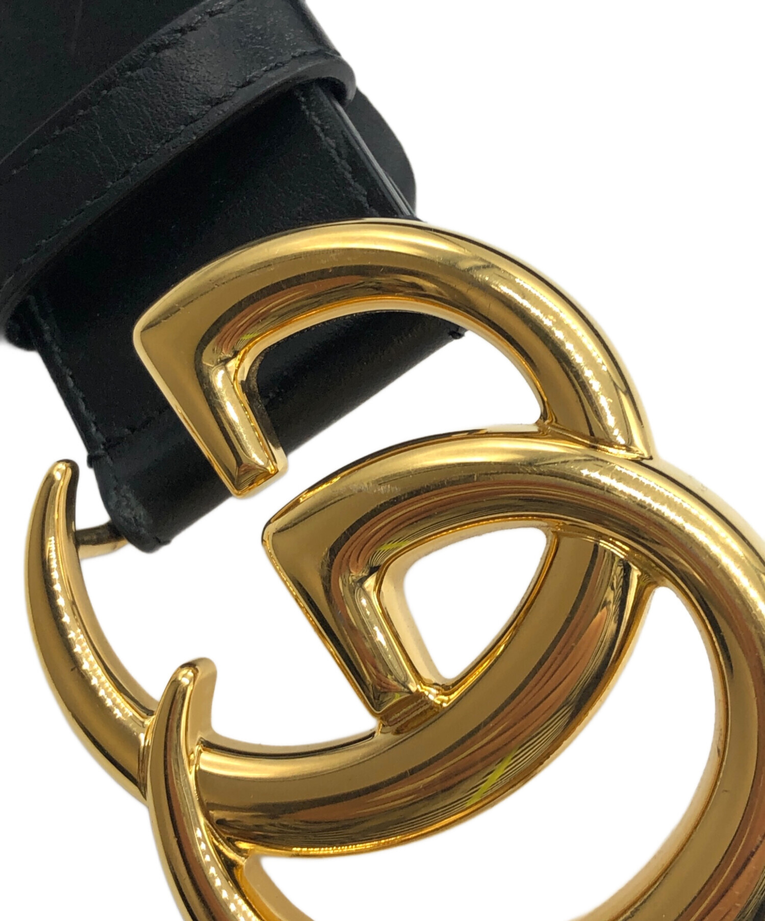 中古・古着通販】GUCCI (グッチ) GGマーモントレザーベルト ブラック