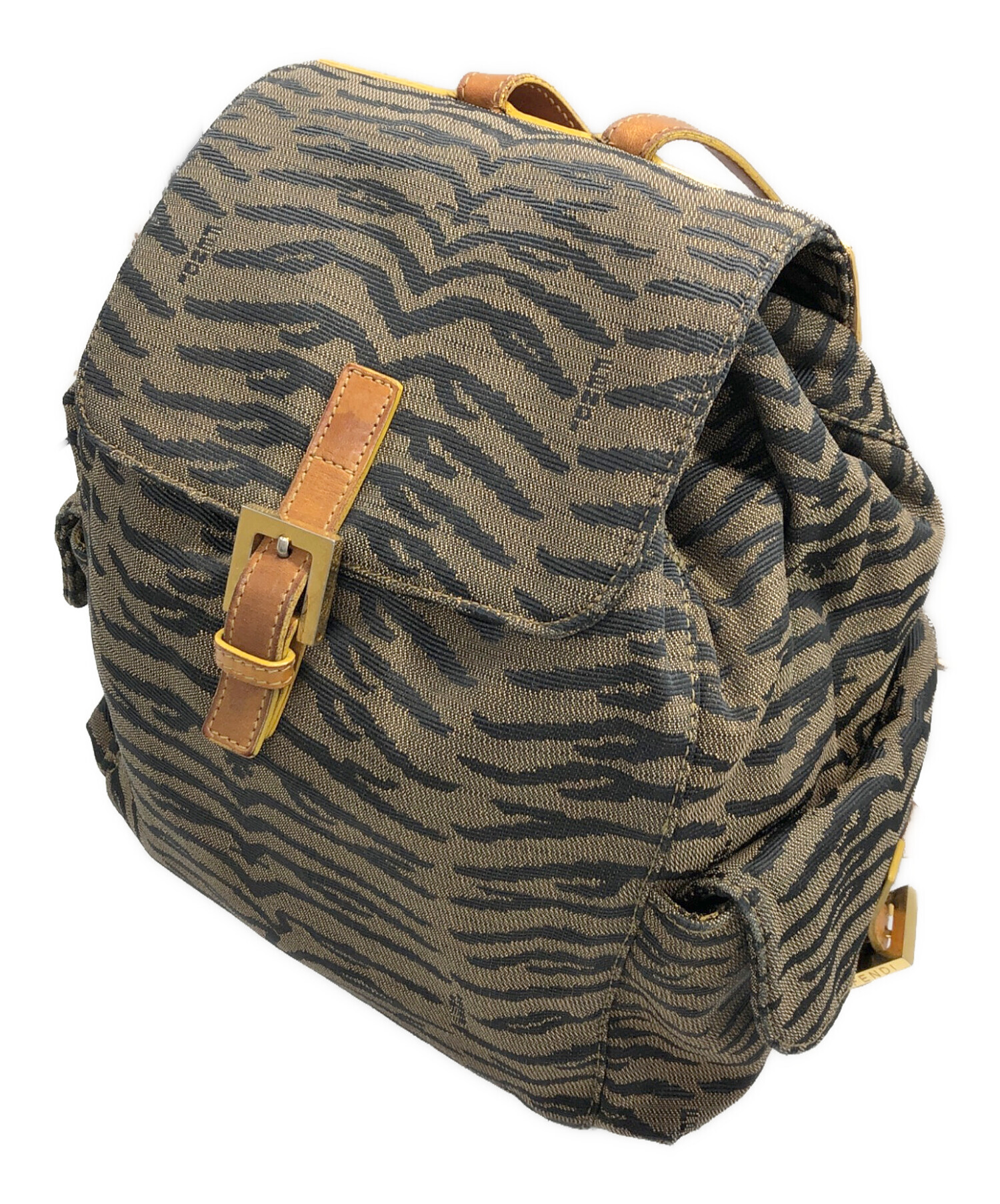中古・古着通販】FENDI (フェンディ) ゼブラ柄バックパック ブラウン 