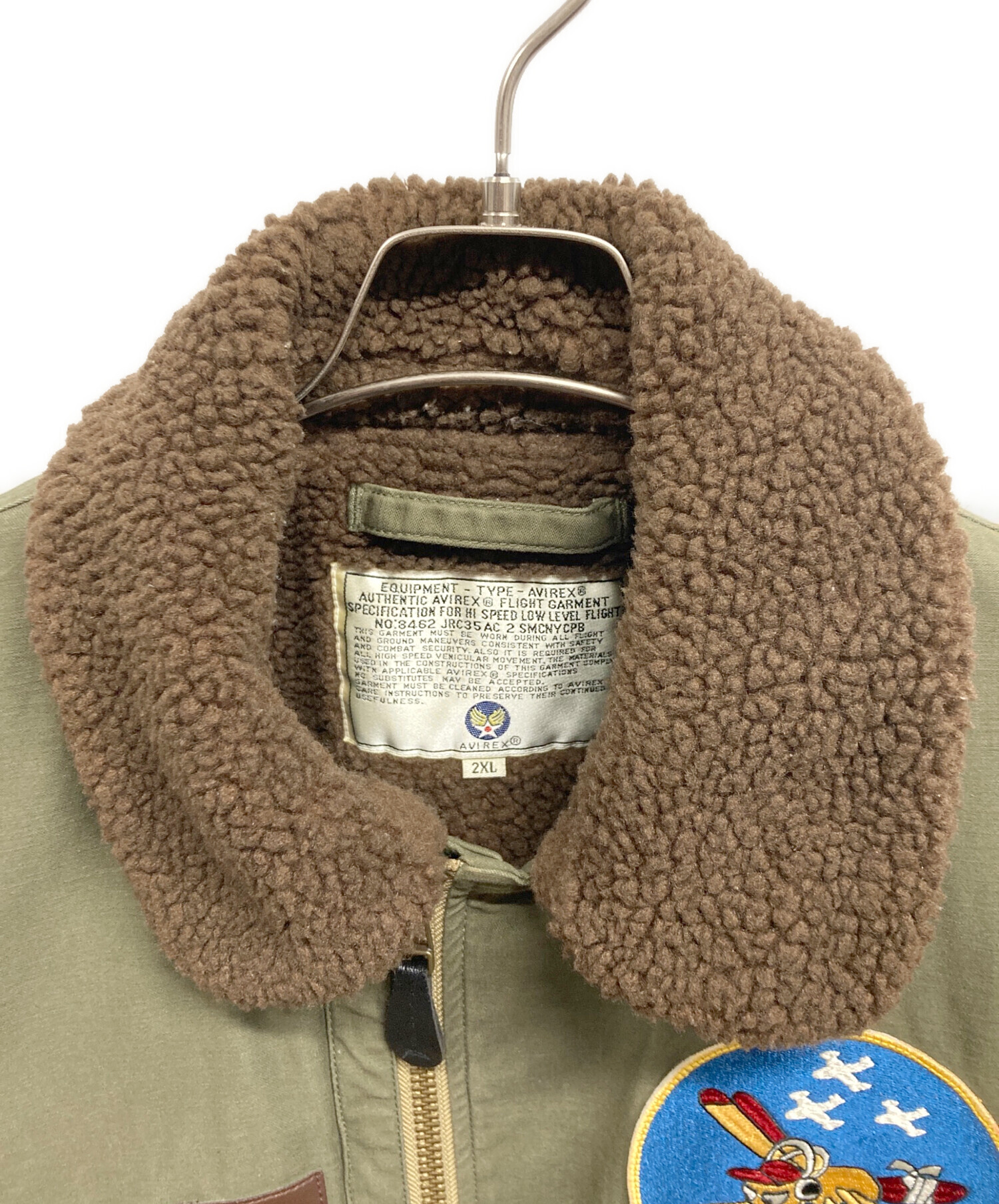 希少 2XL【AVIREX】B-15A フライトジャケット モスキート カーキ 中古・古着通販】AVIREX (アヴィレックス) B-15A コマーシャル