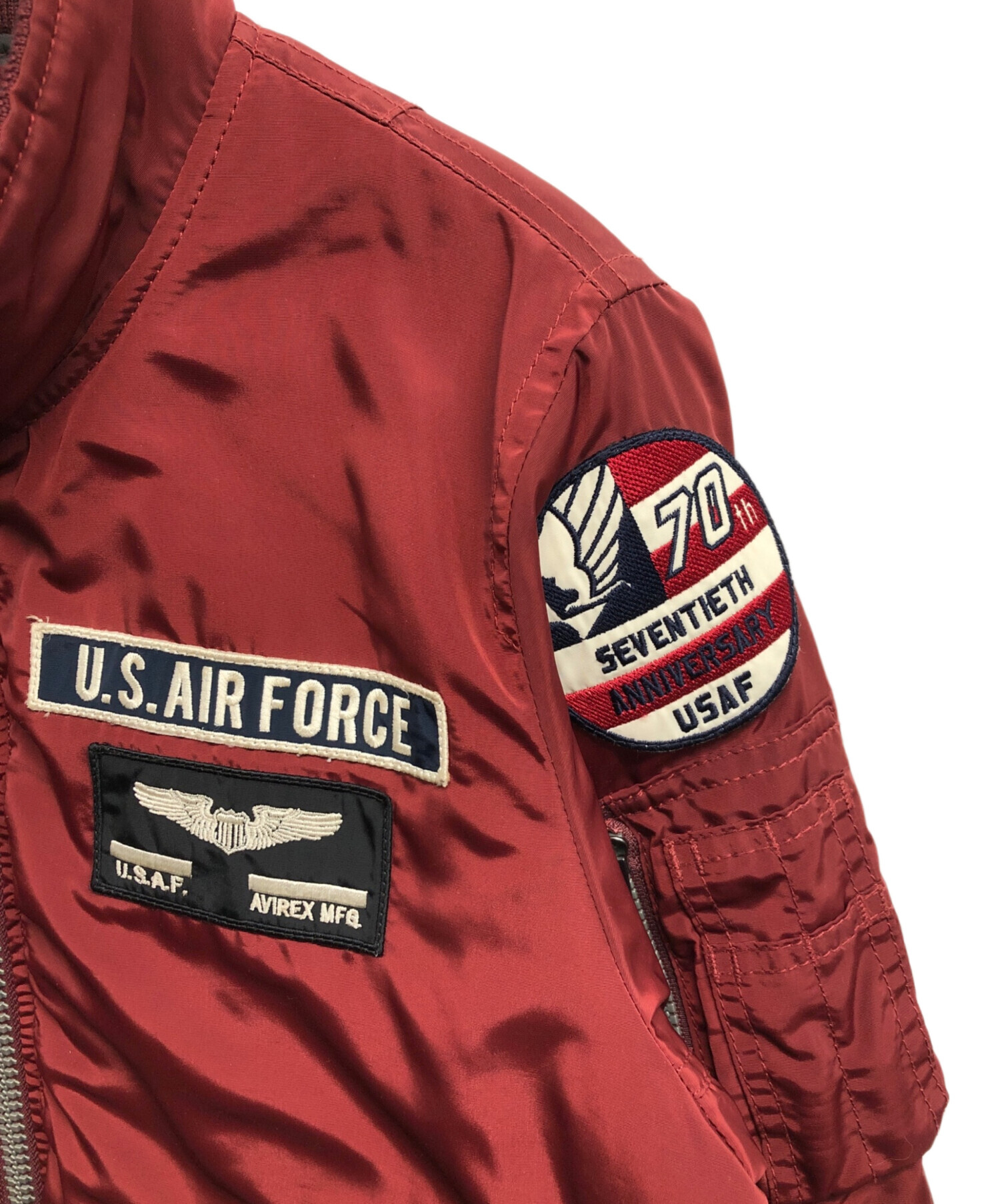 ス*読様 【在庫処分特価】アヴィレックス USAF 70周年記念 MA-1 ネイ AVIREX アヴィレックス MA-1 U.S.A.F 70th ANNIVERSARY ジャケット M