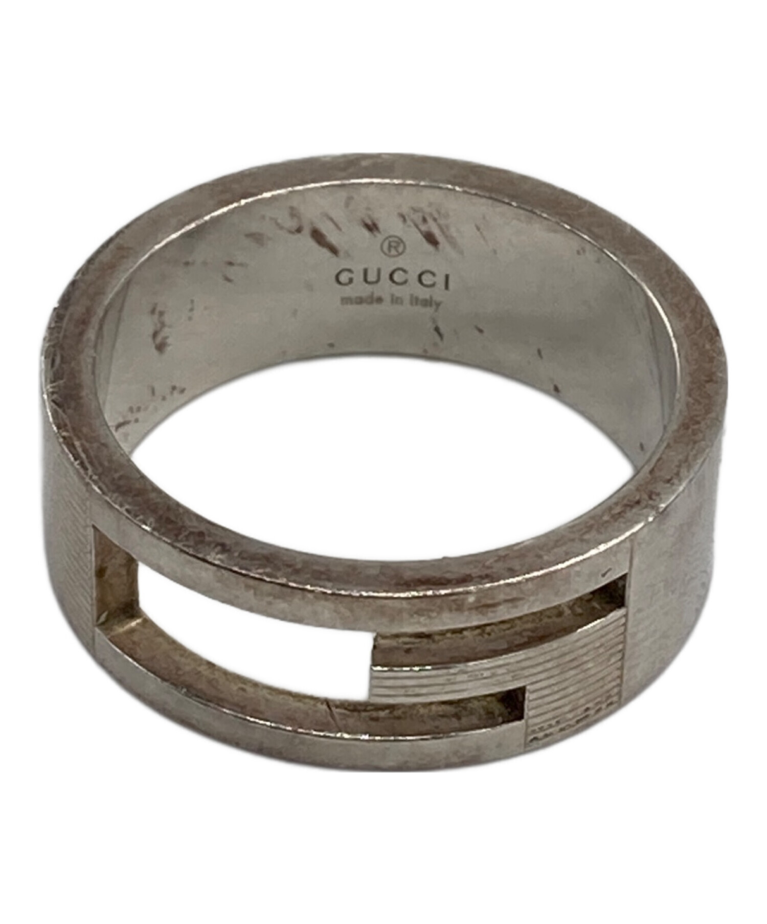 中古・古着通販】GUCCI (グッチ) ブランデッドGリング シルバー サイズ 