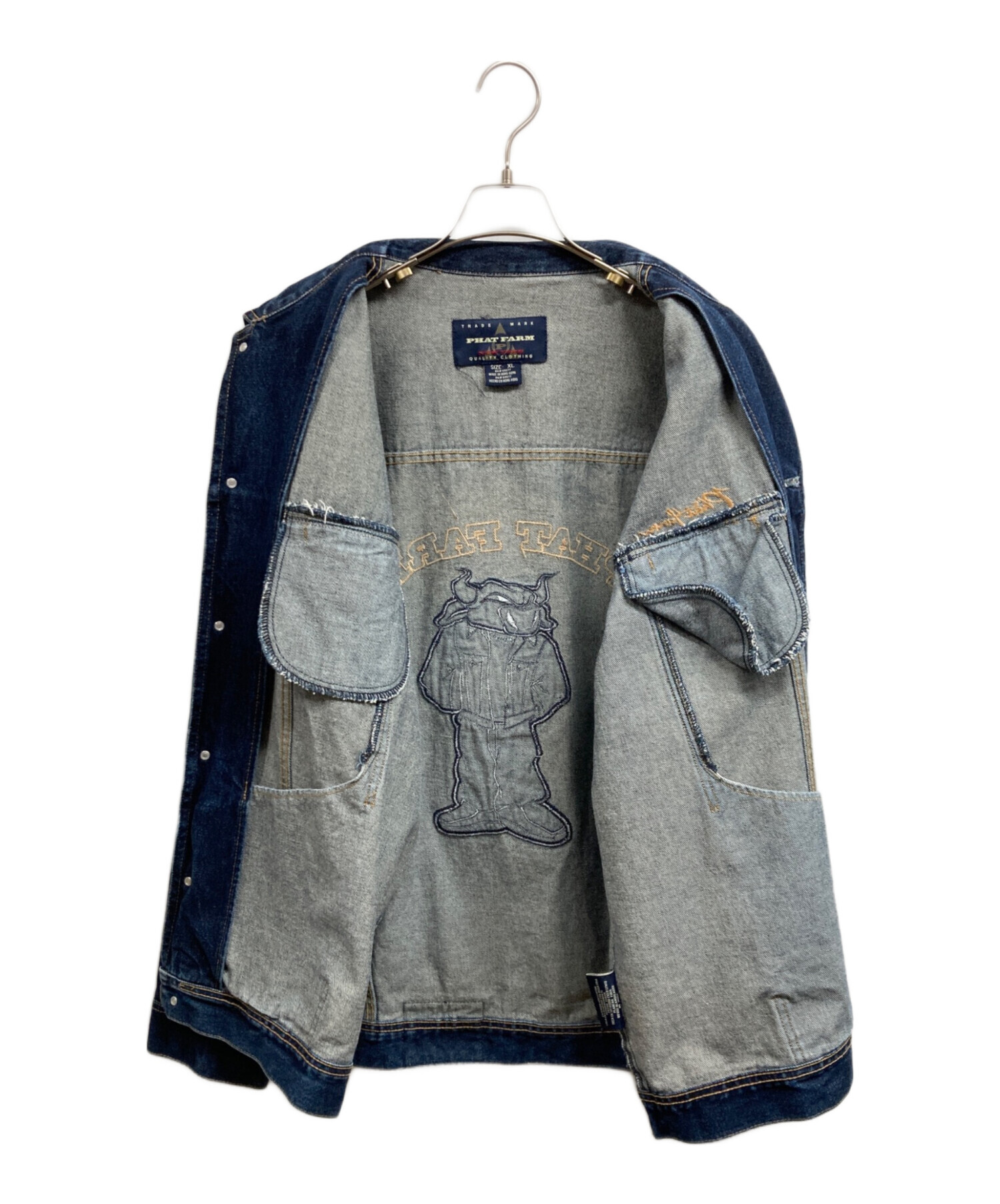 美品　PHAT FARM カバーオール　ファットファーム　デニムジャケット　L PHATFARM/ファットファーム】HIPHOP デニムジャケット | 古着屋KAKAVAKA