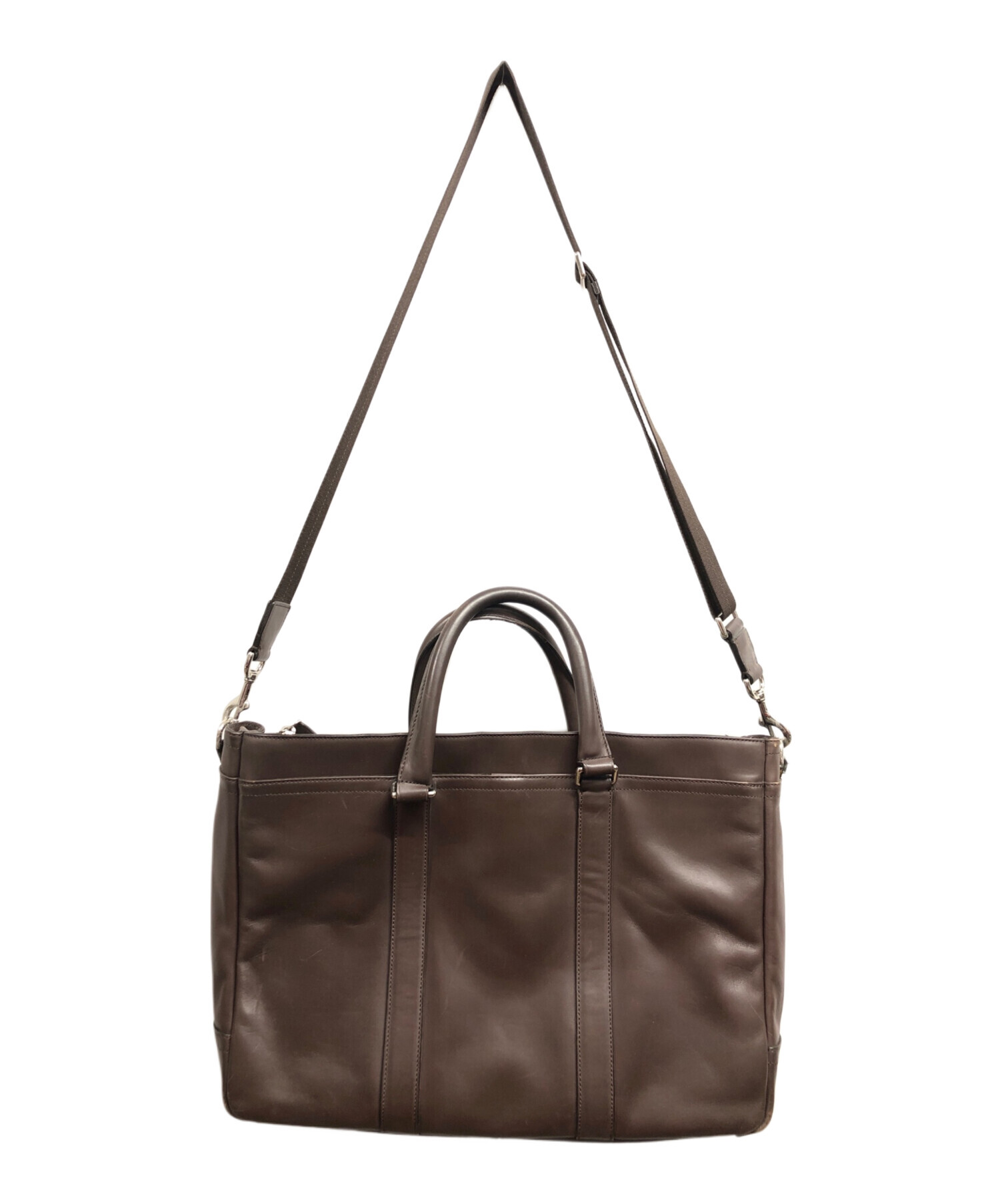 中古・古着通販】COACH (コーチ) 2WAYレザーバッグ ブラウン｜ブランド