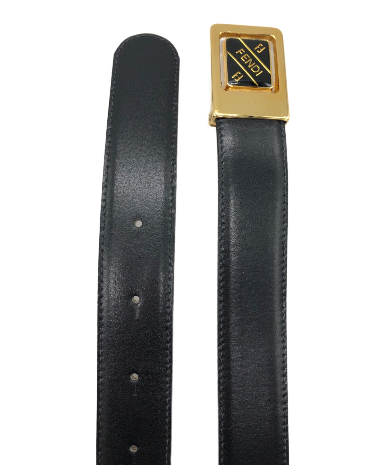 中古・古着通販】FENDI (フェンディ) バックルロゴベルト ブラック