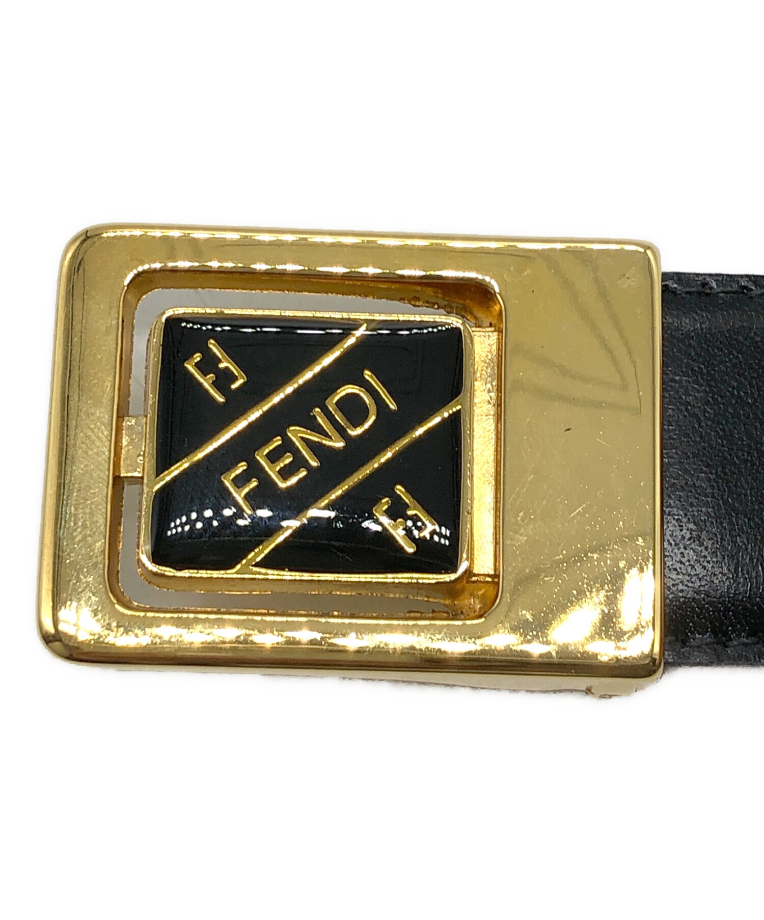 中古・古着通販】FENDI (フェンディ) バックルロゴベルト ブラック
