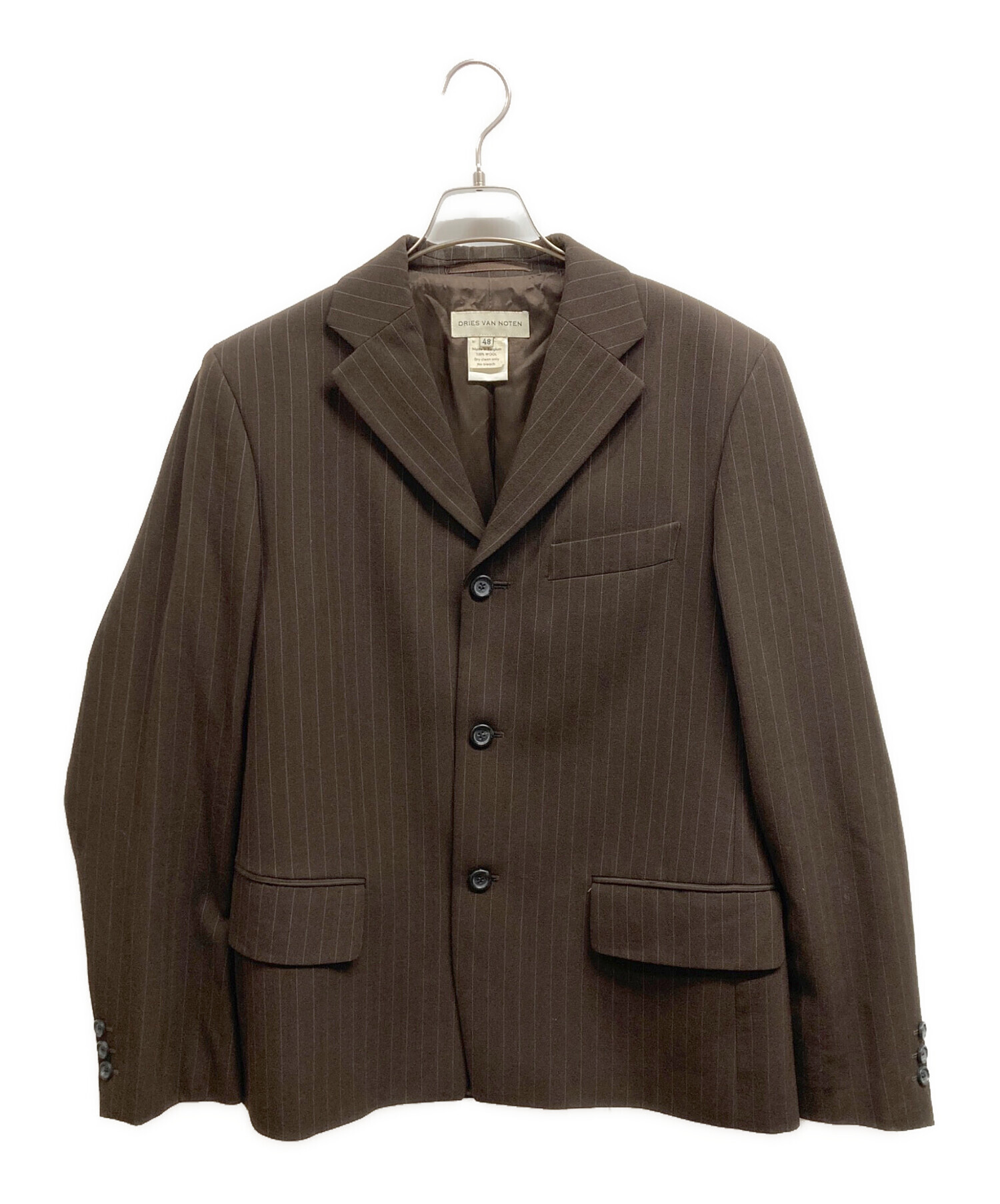 DRIES VAN NOTEN ダブル　テーラードジャケット　ブラウン 中古・古着通販】DRIES VAN NOTEN (ドリスヴァンノッテン) 3B