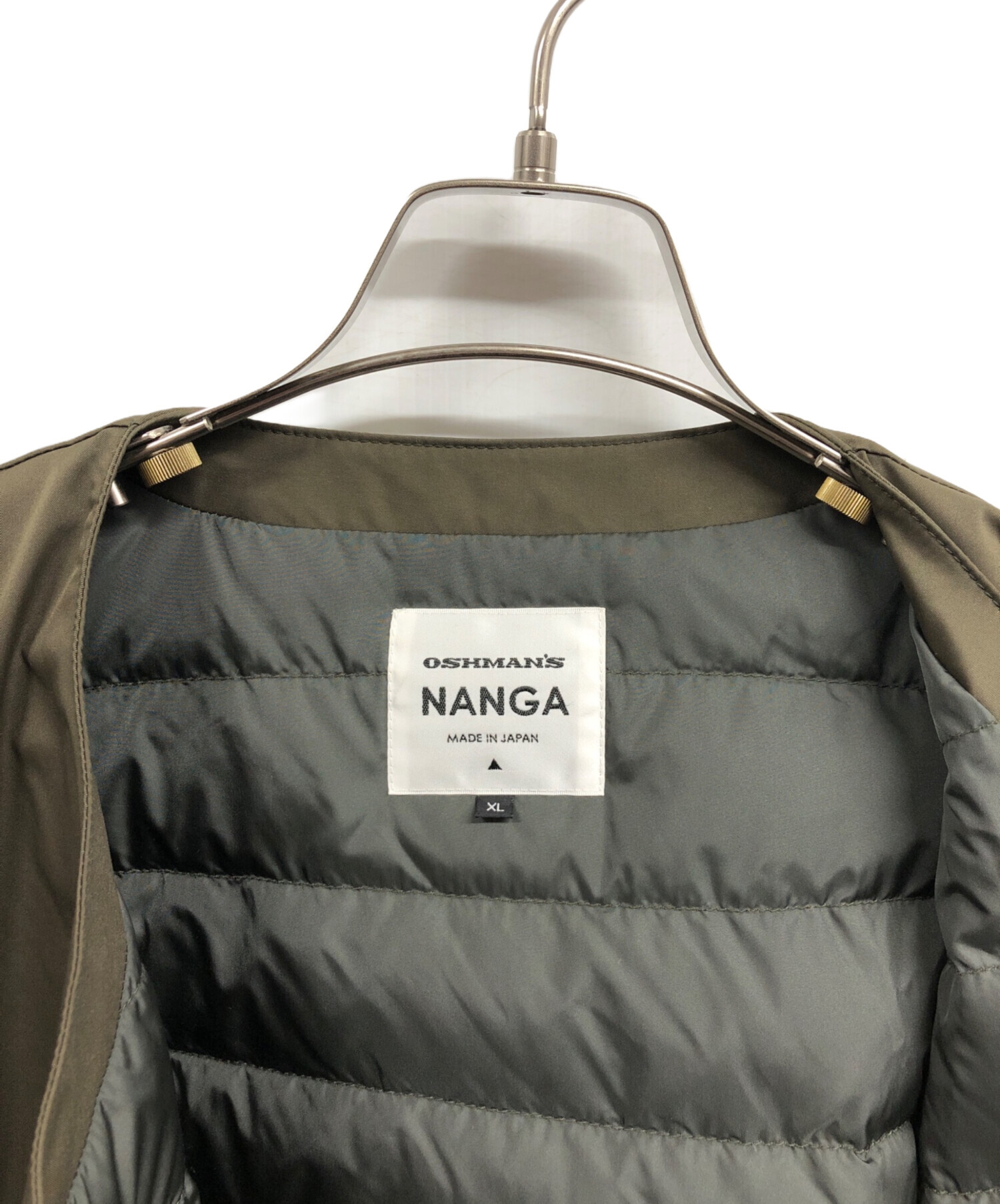 中古・古着通販】NANGA (ナンガ) ノーカラーダウンジャケット カーキ 