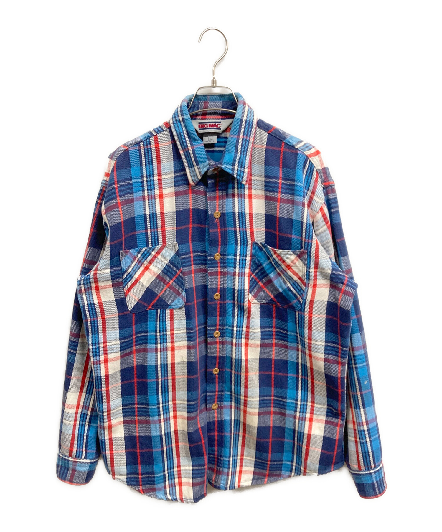 中古・古着通販】big mac (ビッグマック) ネルシャツ ブルー サイズ:L