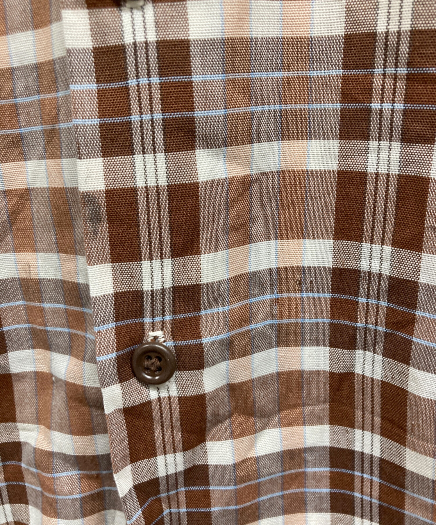 中古・古着通販】Sears (シアーズ) 70s 半袖チェックシャツ ブラウン