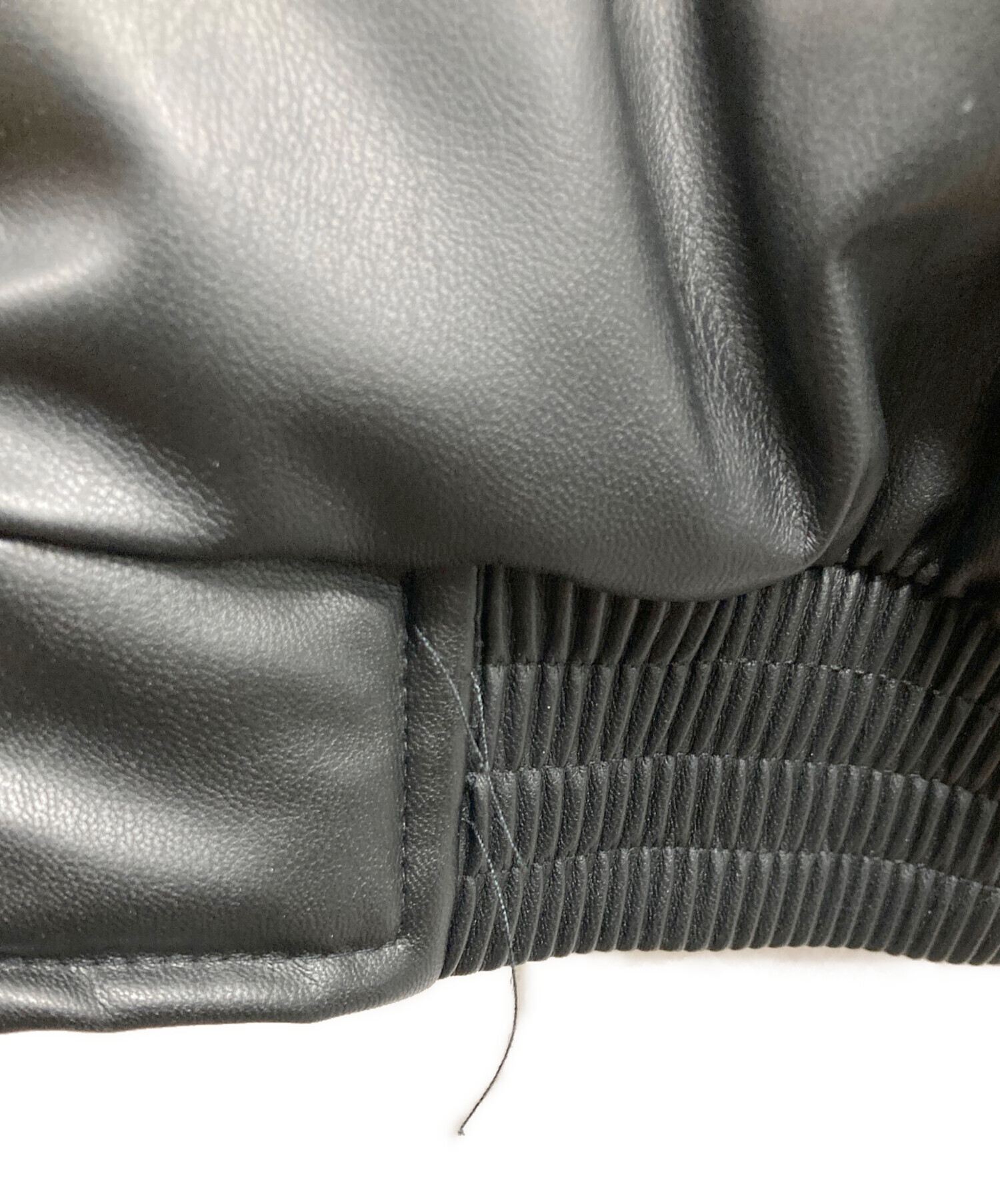 中古・古着通販】ZARA (ザラ) フェイクレザー 中綿ジャケット ブラック