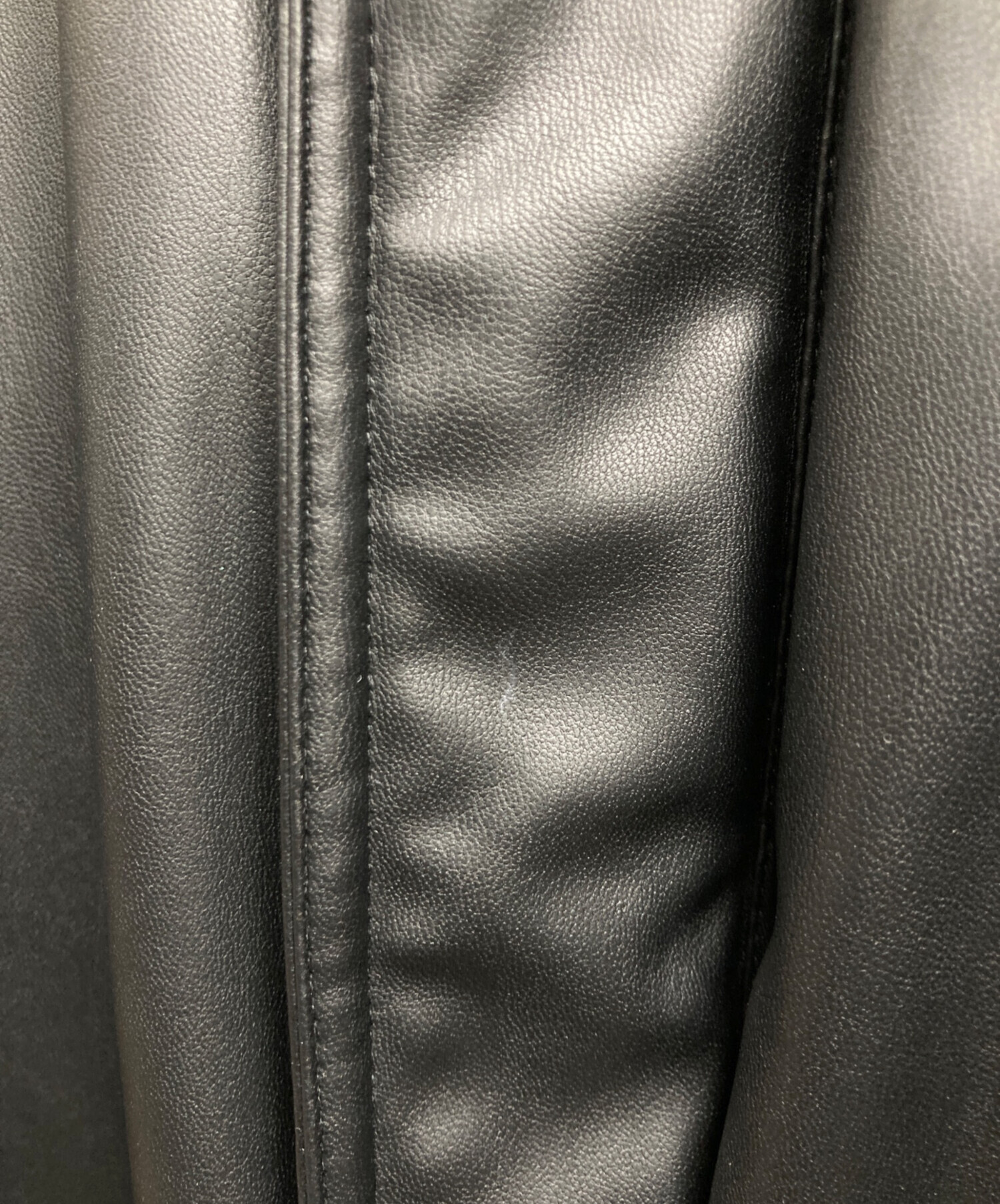中古・古着通販】ZARA (ザラ) フェイクレザー 中綿ジャケット ブラック