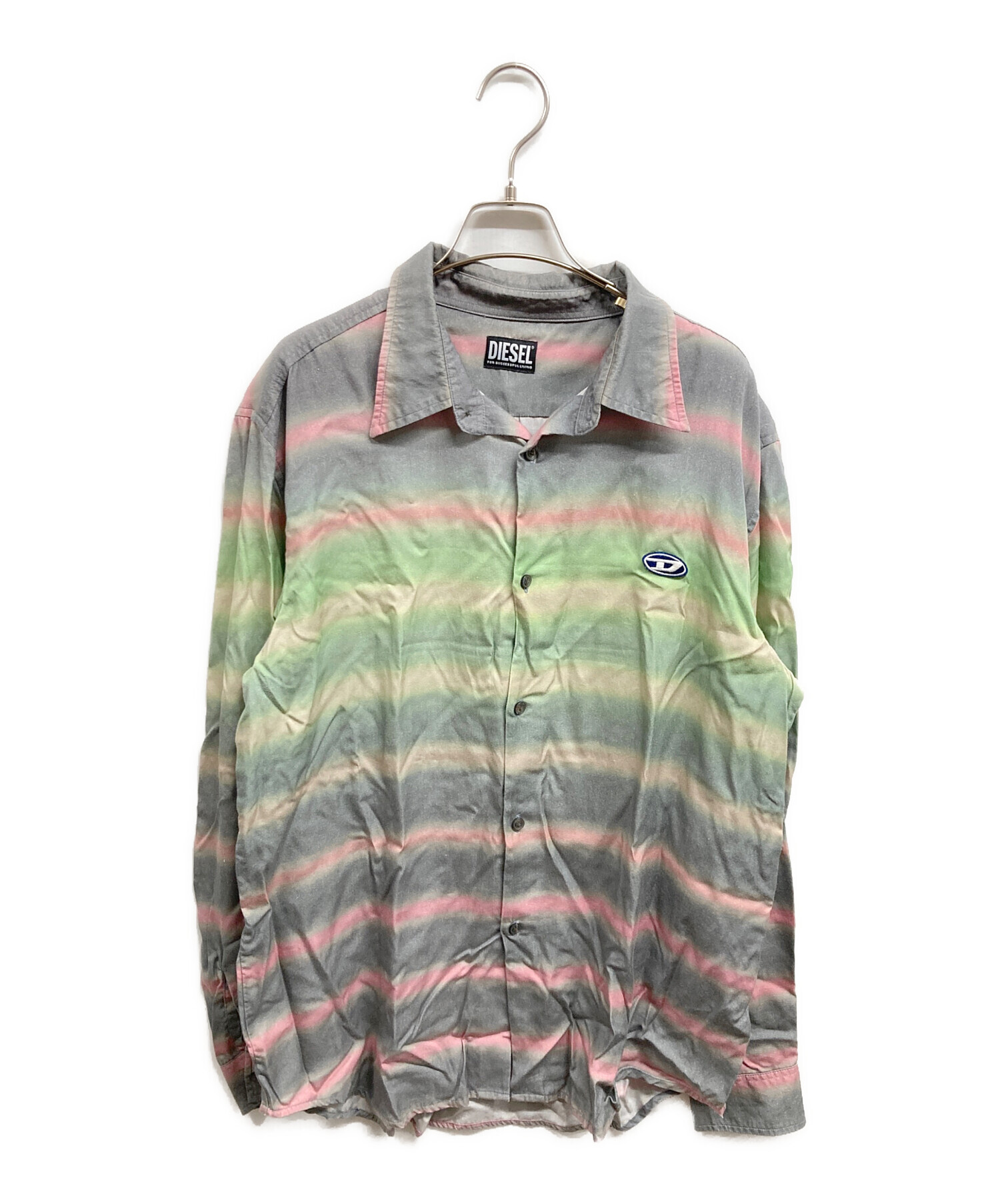 中古・古着通販】DIESEL (ディーゼル) マルチストライプオープンカラー