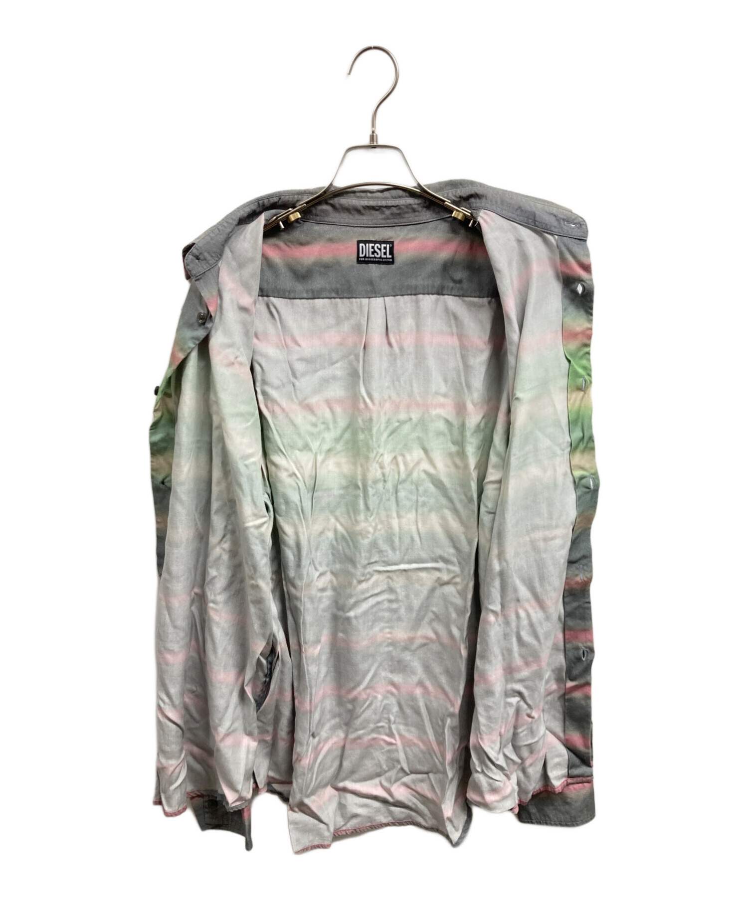 中古・古着通販】DIESEL (ディーゼル) マルチストライプオープンカラー
