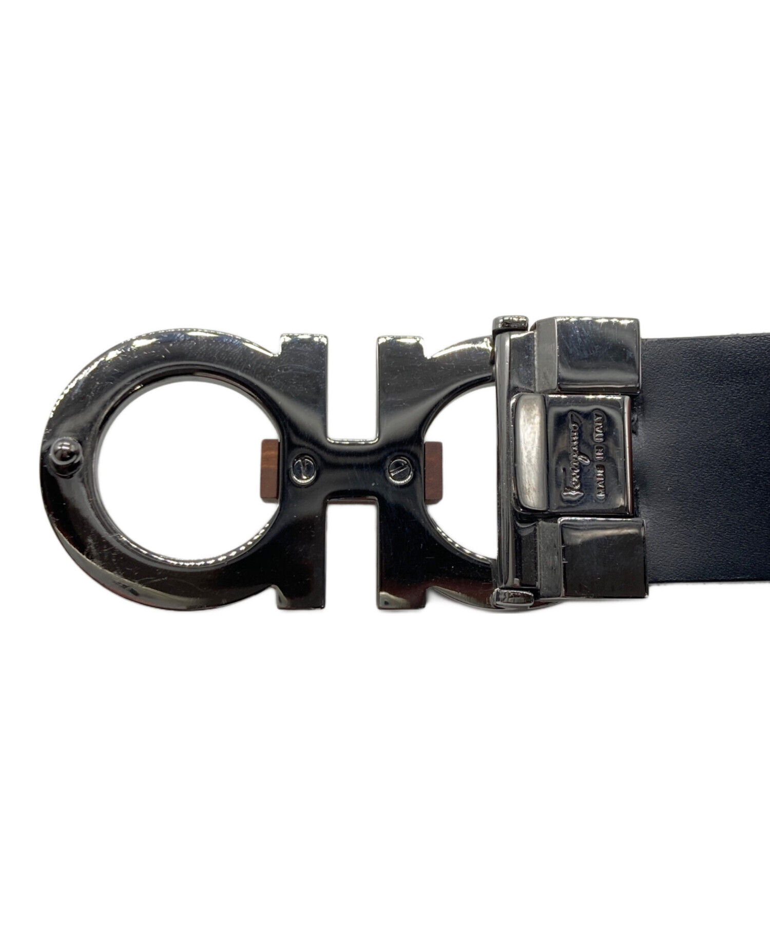 ★Ferragamo 【フェラガモ】レザー ベルトポーチ ブラウン 珍品レア 中古・古着通販】Ferragamo (フェラガモ) ガンチーニ レザーベルト