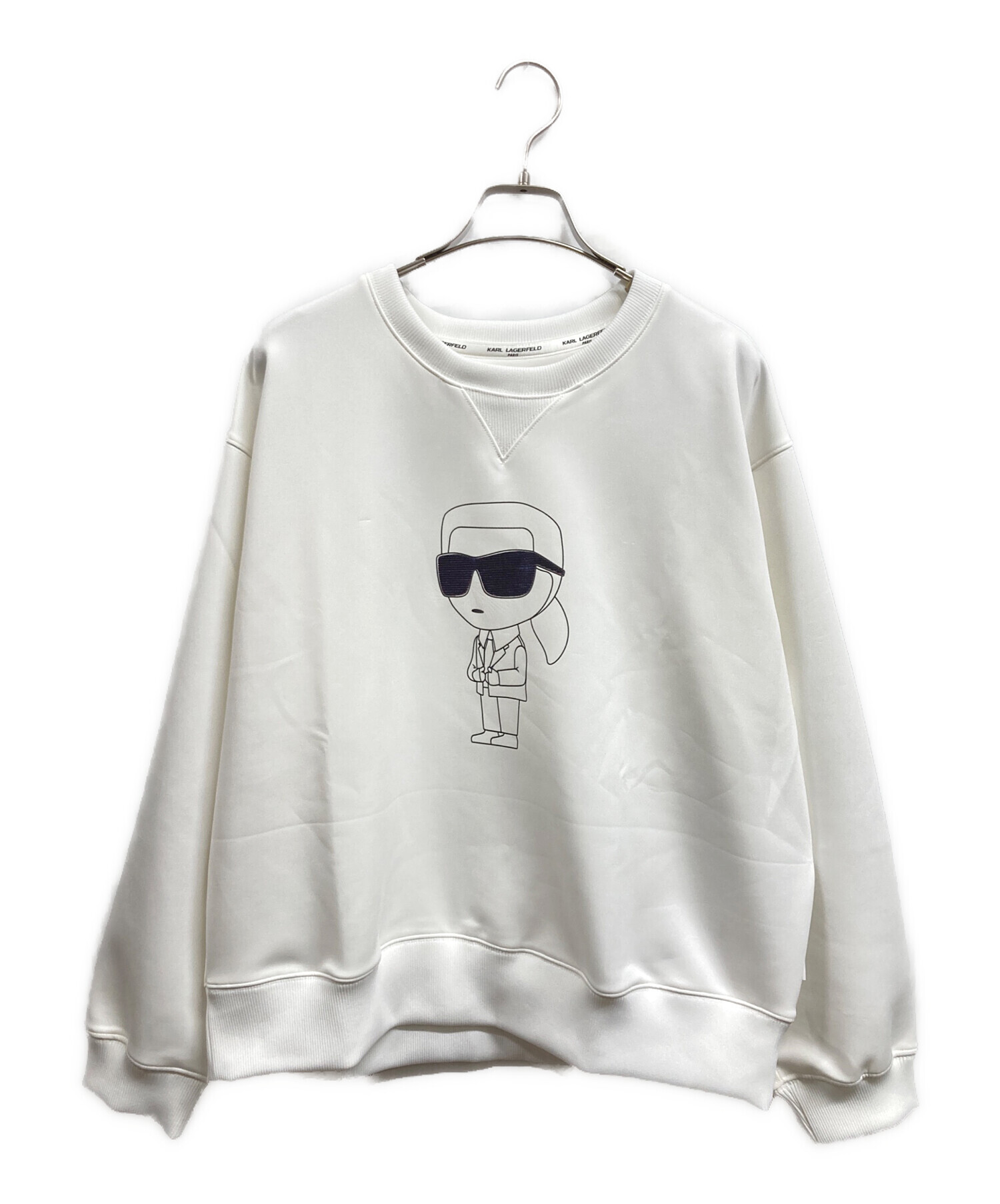 中古・古着通販 KARL LAGERFELD カール ラガーフェルド クルーネックスウェット ホワイト サイズ L ブランド・古着通販 トレファク公式 TREFAC FASHION スマホサイト