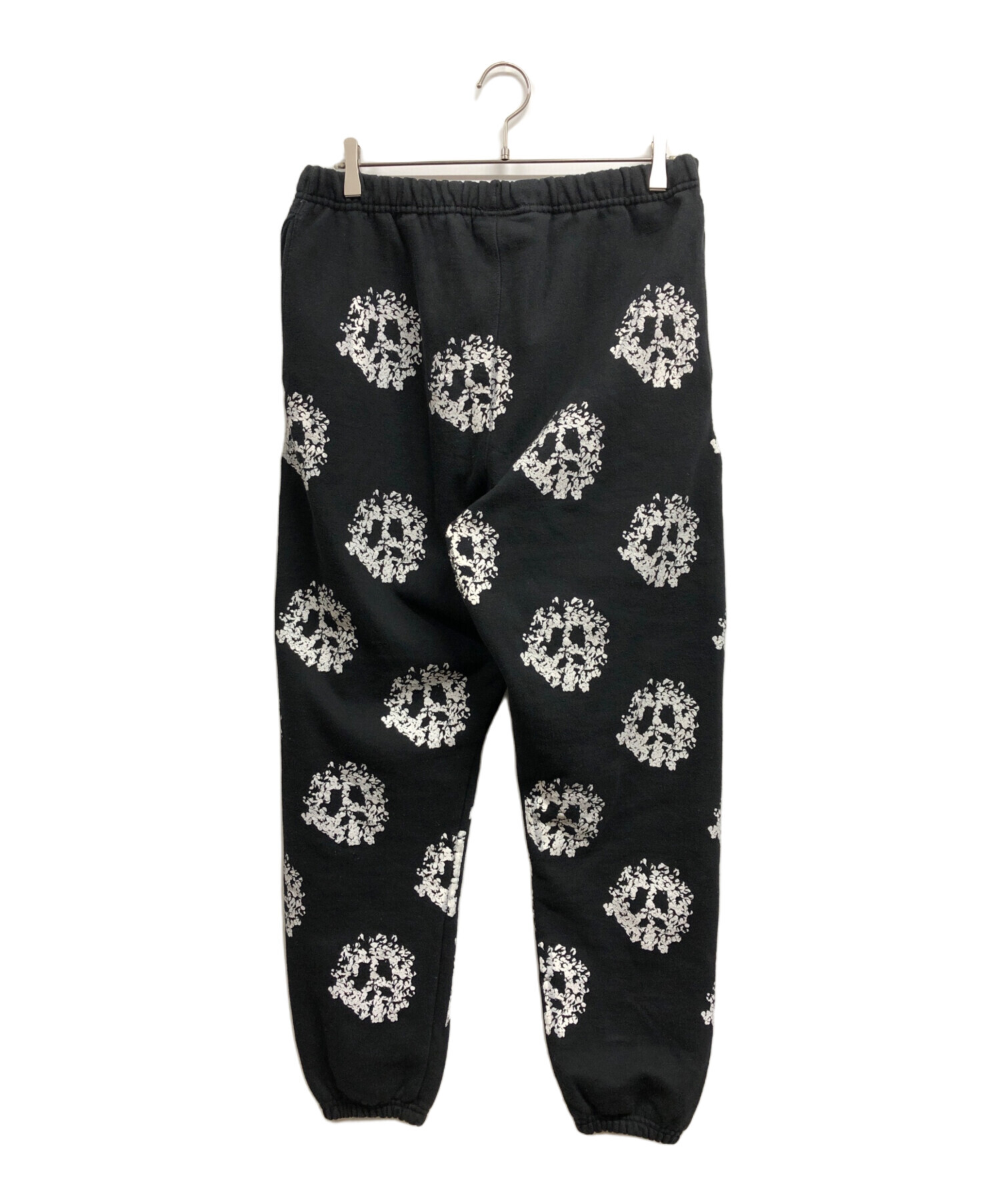 DENIM TEARS デニムティアーズ スウェットパンツ M 黒x白(総柄) 【古着】【中古】 中古・古着通販】Denim Tears (デニムティアーズ) 総柄 裏起毛