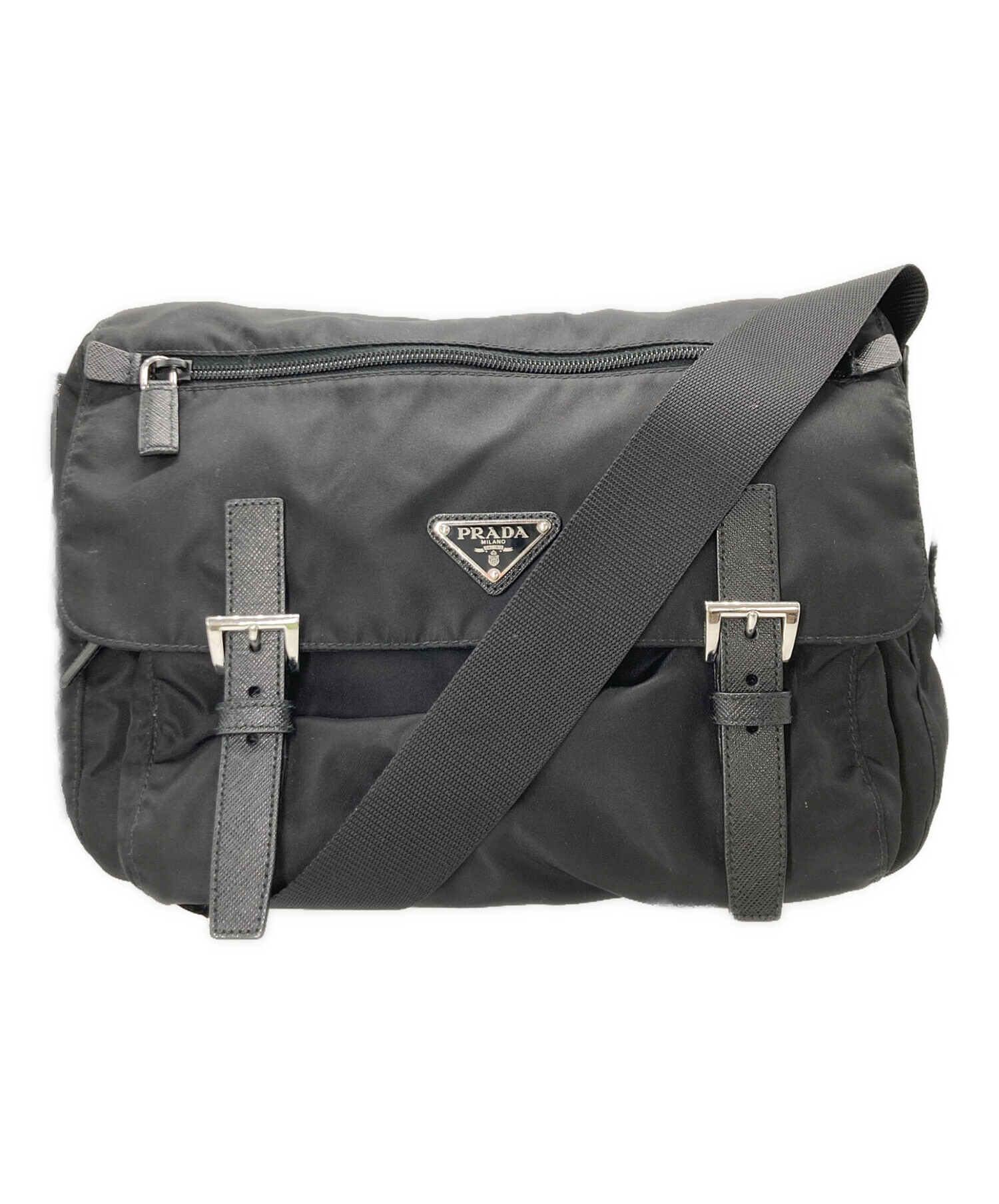 中古・古着通販】PRADA (プラダ) ナイロンショルダーバッグ ブラック