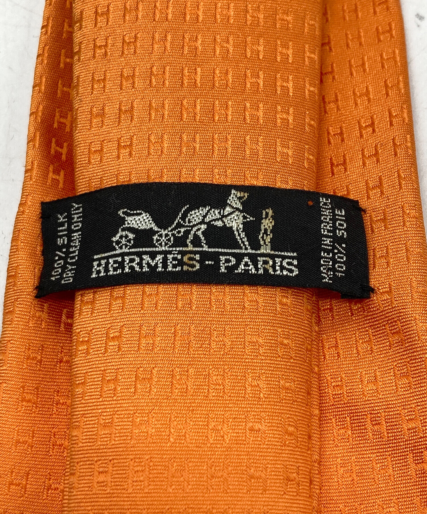 中古・古着通販】HERMES (エルメス) ネクタイ オレンジ サイズ:不明