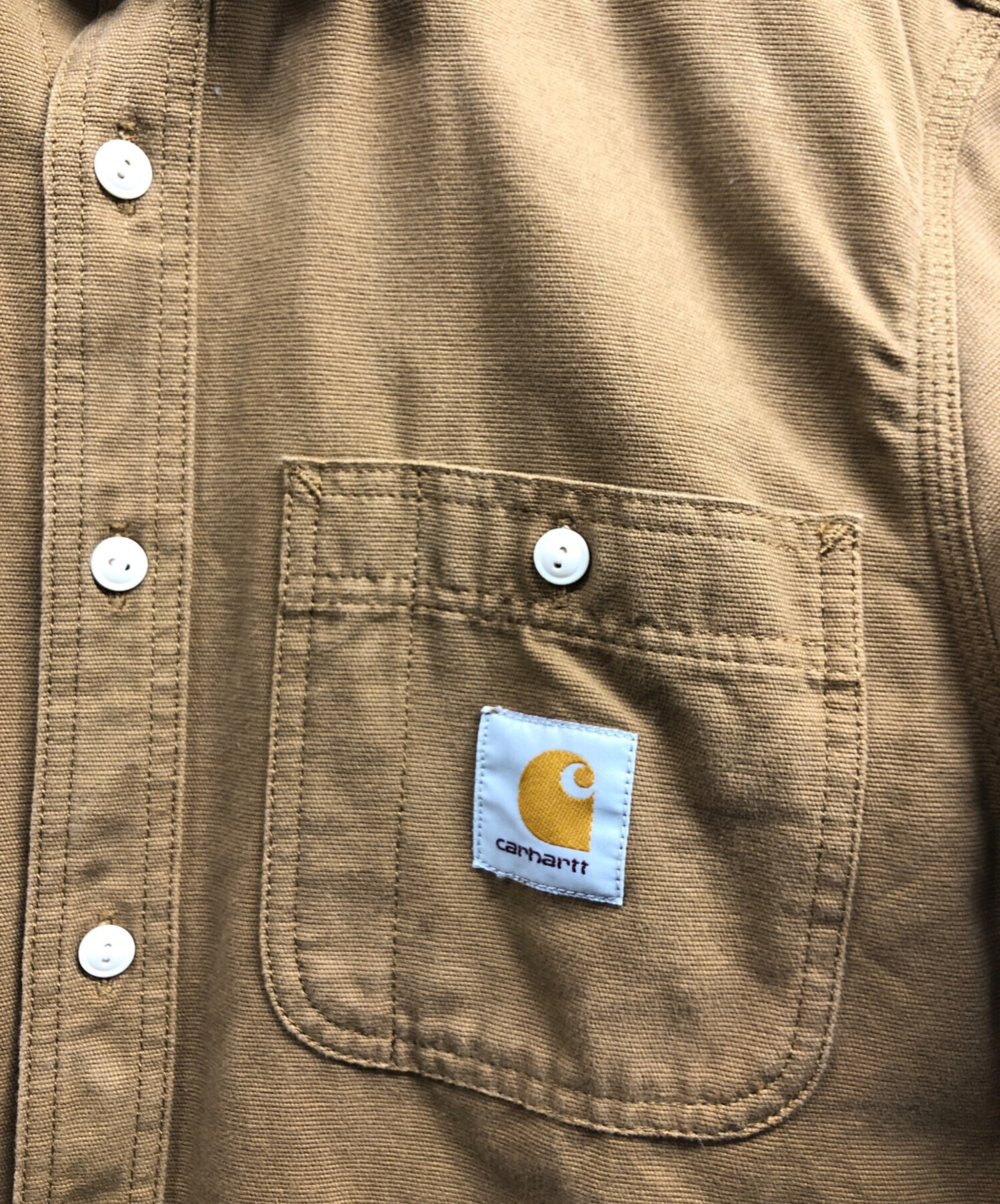 VETEMENTS Carhartt オーバーサイズワークシャツ 中古・古着通販】CarHartt (カーハート) ワークシャツ ブラウン サイズ