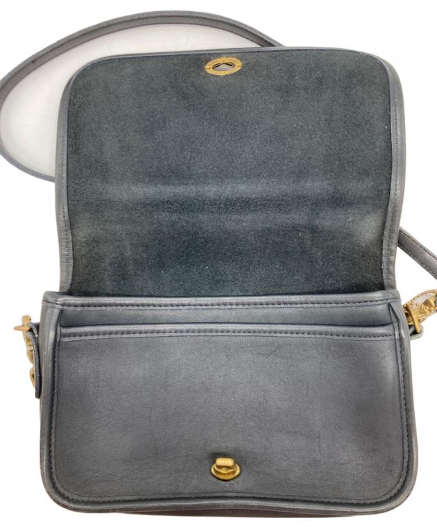 中古・古着通販】COACH (コーチ) レザーショルダーバッグ ブラック