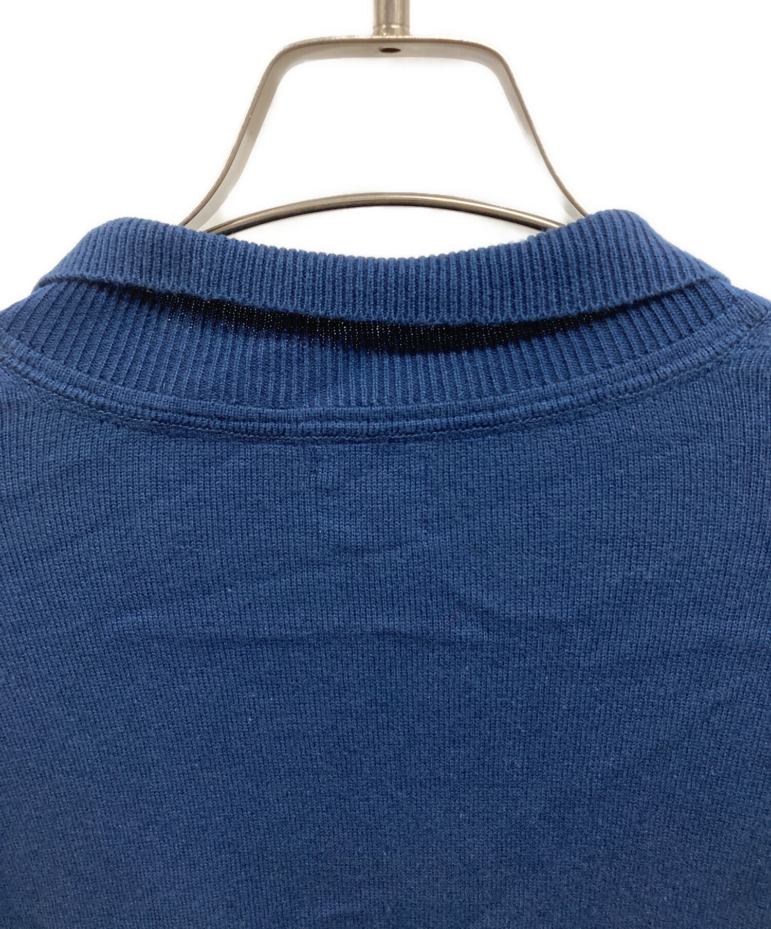 中古・古着通販】PAPAS (パパス) ニットポロシャツ ブルー サイズ:L