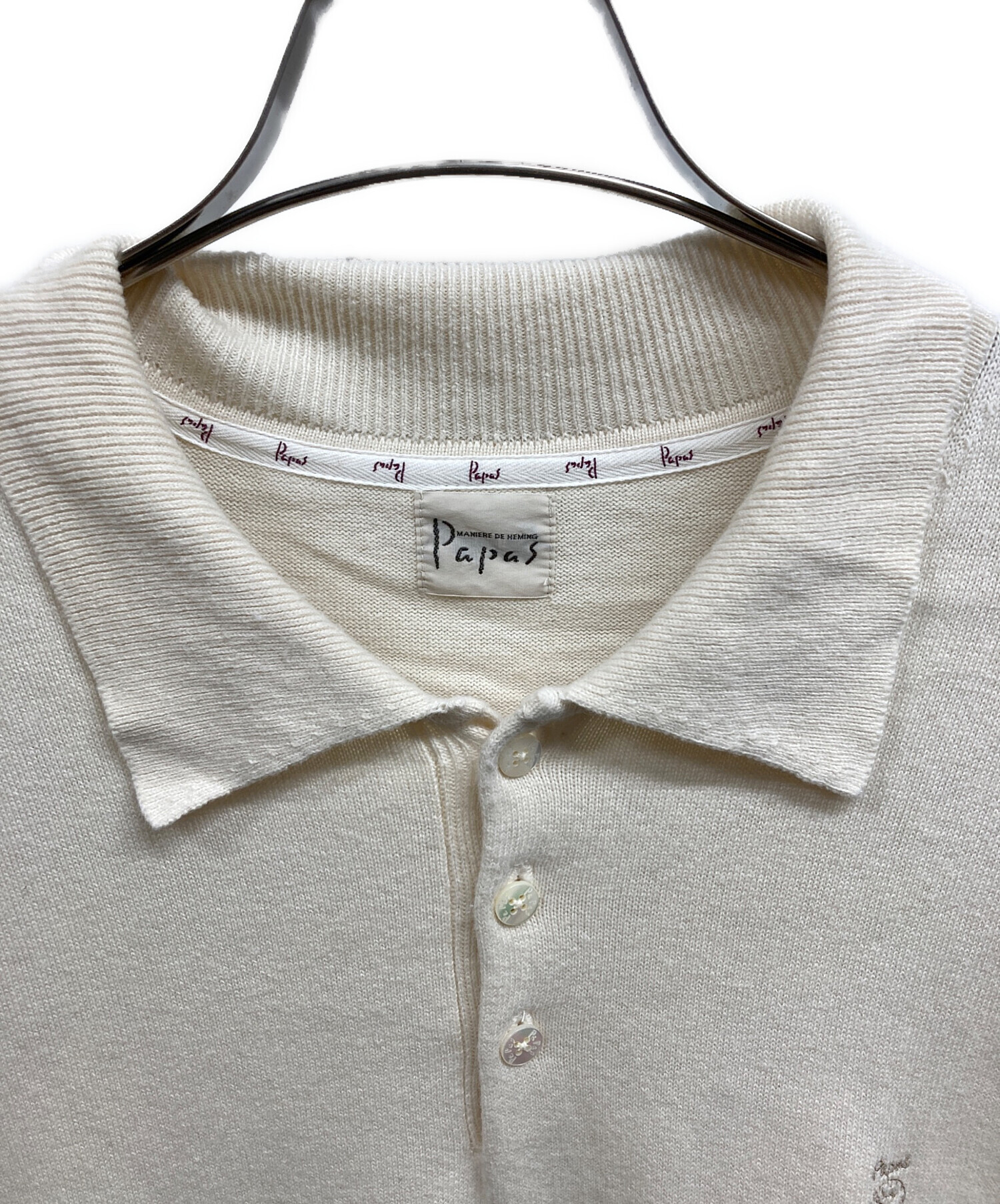 中古・古着通販】PAPAS (パパス) ニットポロシャツ/PAPASシャツ