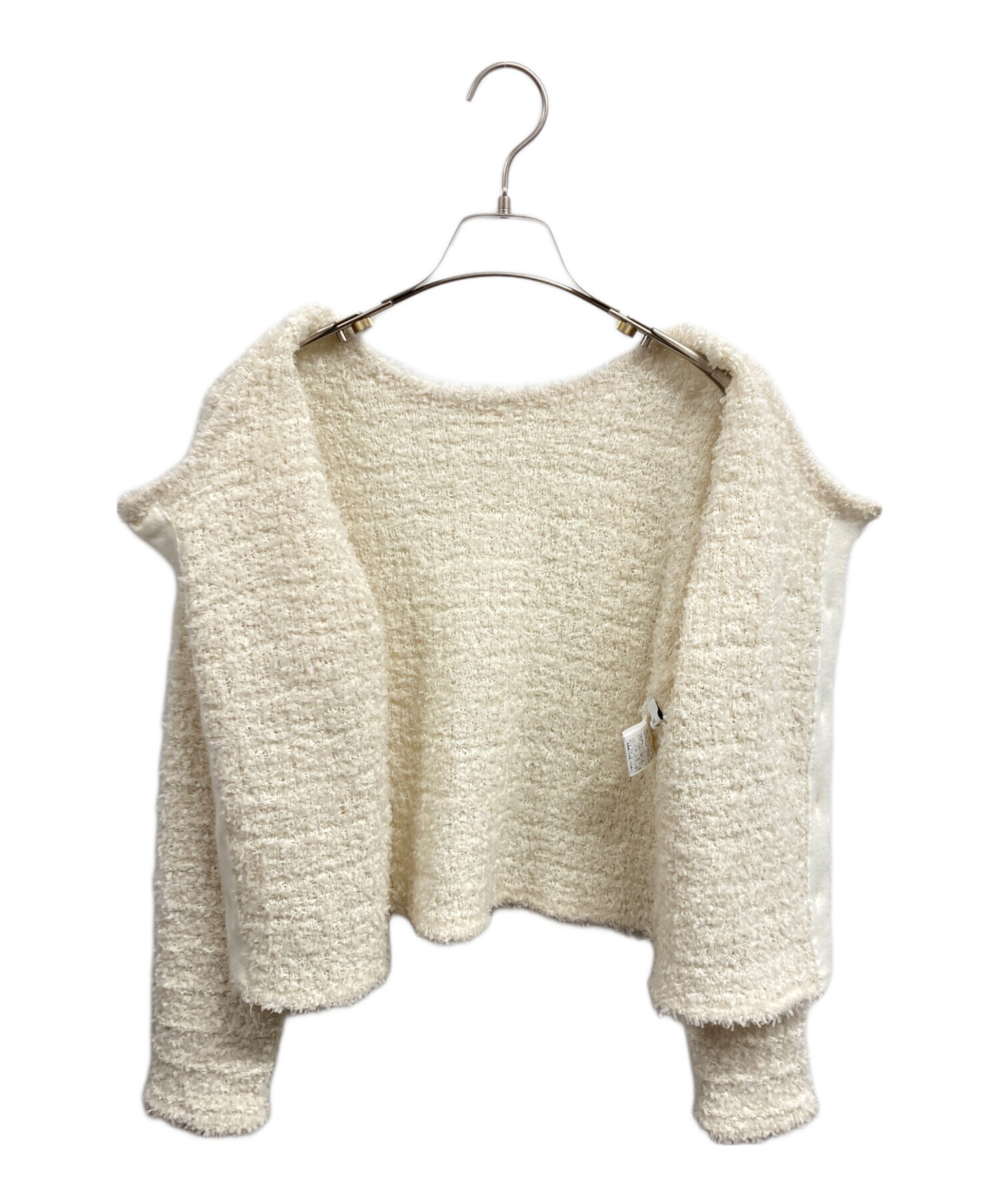 美品 25SS ANAYI アナイ フロッシュツイード2WAY カーディガン 102518-16-590 サイズ38 ホワイト レディース 古着 中古 USED ANAYI アナイ フロッシュツイード2WAYカーディガン ノーカラー 羽織り