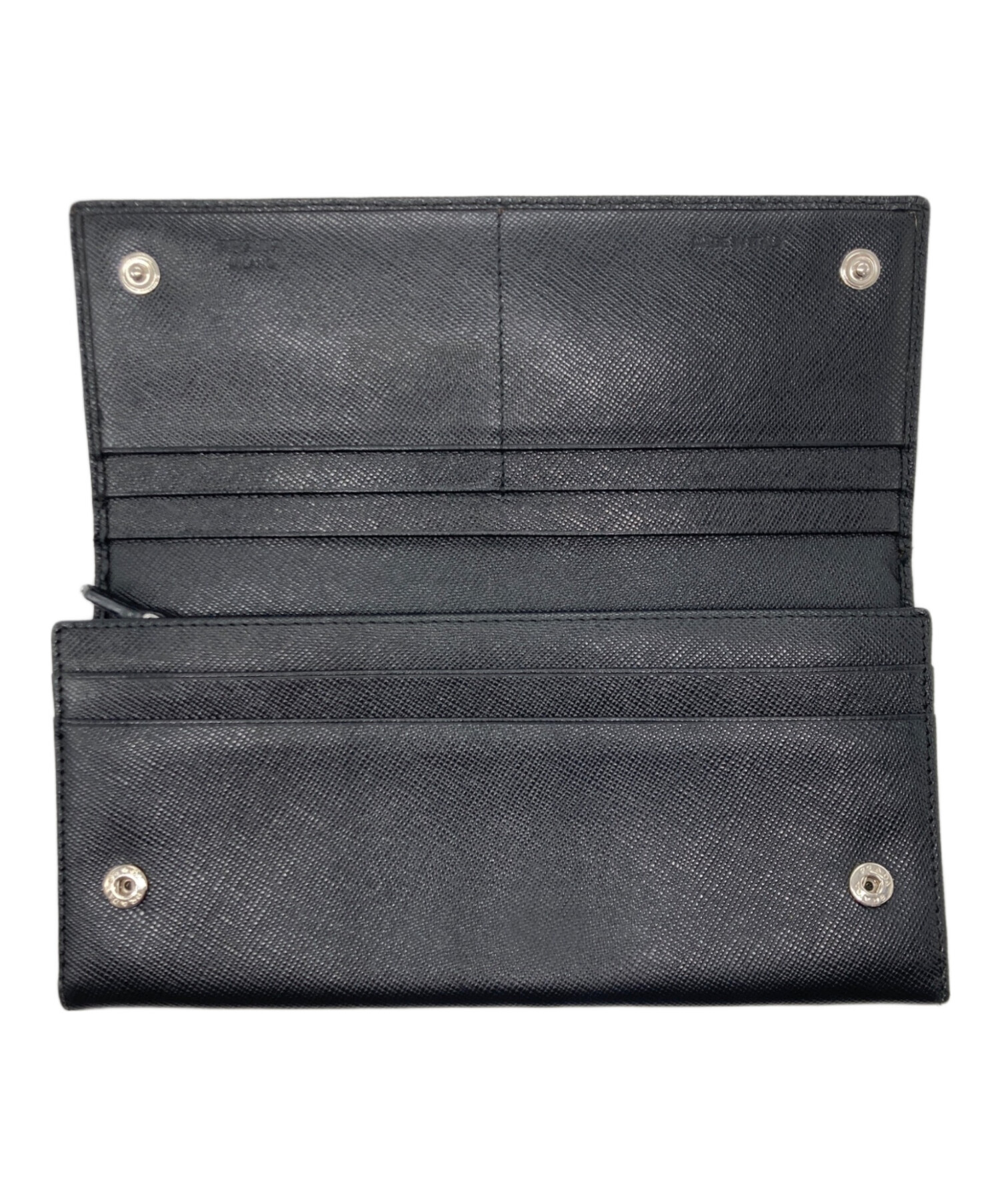 中古・古着通販】PRADA (プラダ) 2つ折り長財布 ブラック｜ブランド 