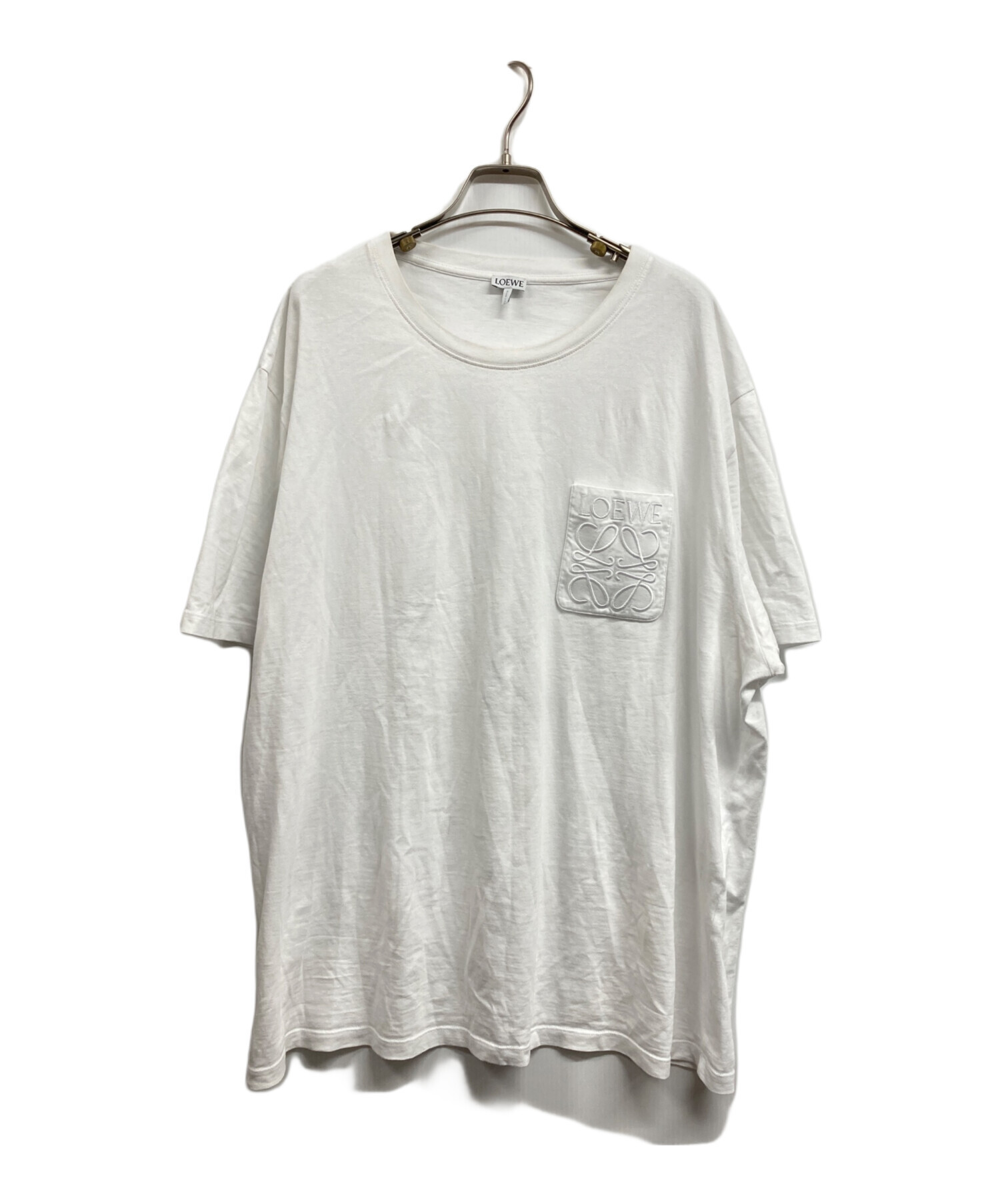 LOEWE ロエベ　刺繍Tシャツ ホワイト　XXLサイズ 中古・古着通販】LOEWE (ロエベ) アナグラム刺繍Tシャツ ホワイト